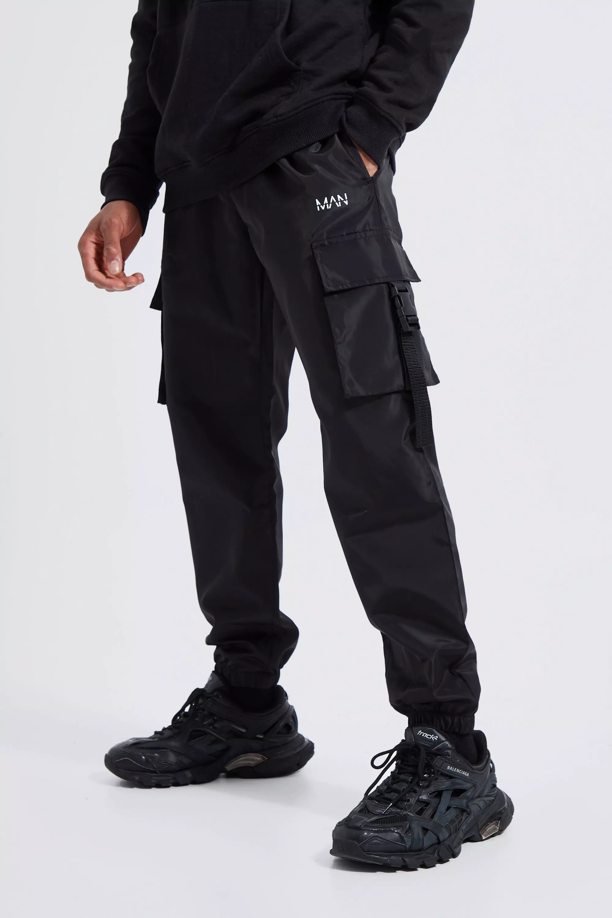 Boohooman cargo joggers deals