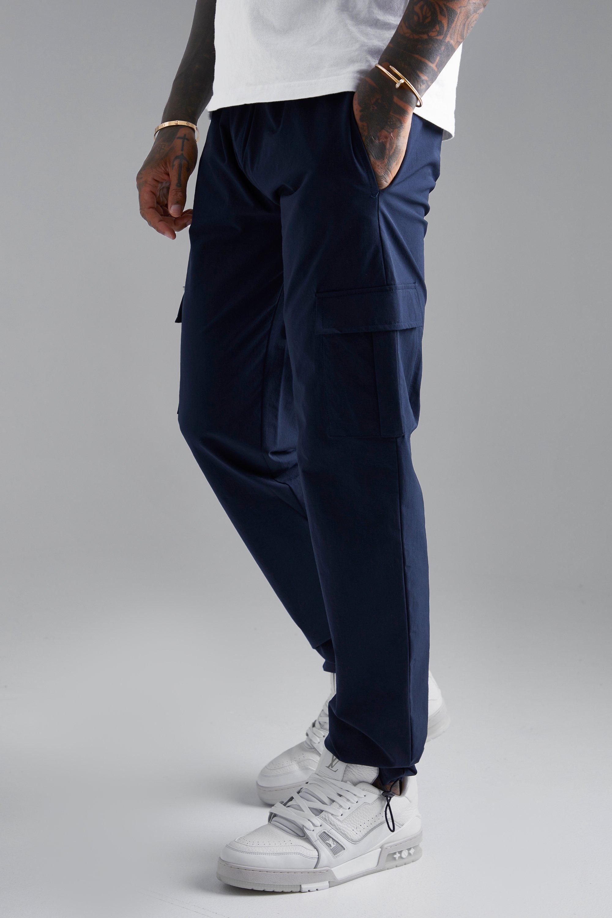 Navy blue Stacked Cargo Pants