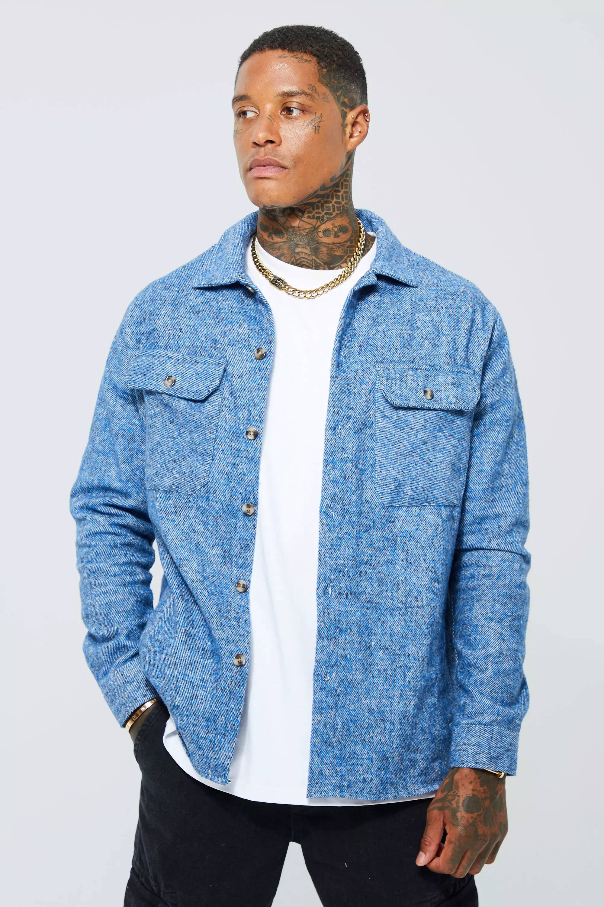 Blue Flannel Overshirt