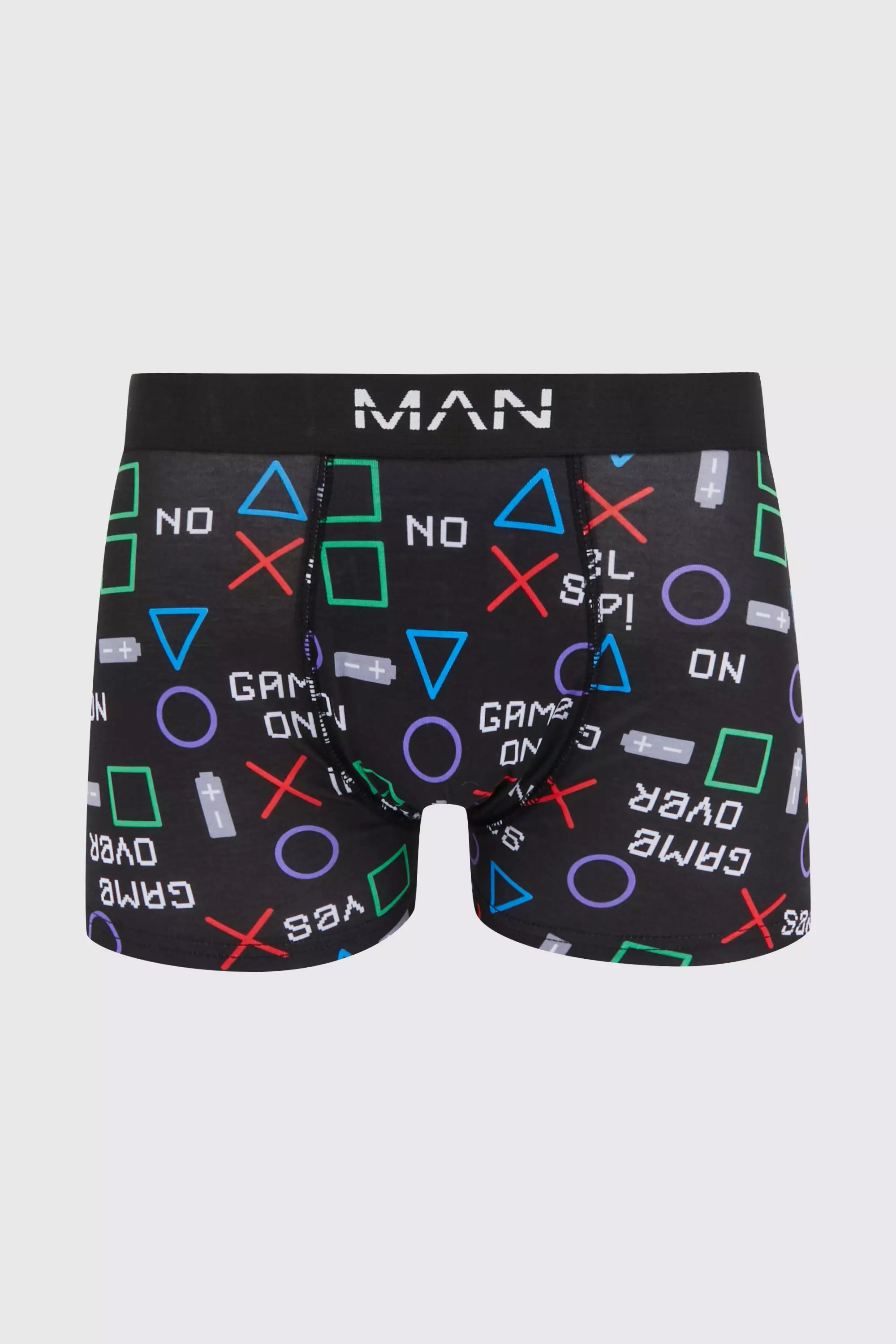 Man Retro Game Printed Boxer Black