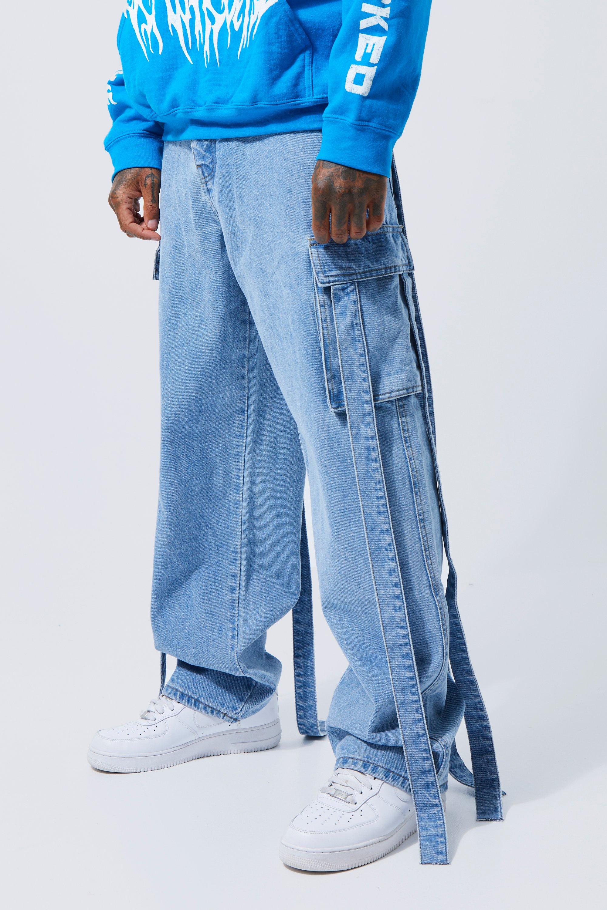 NBA Blue Baggy, Loose Jeans for Men
