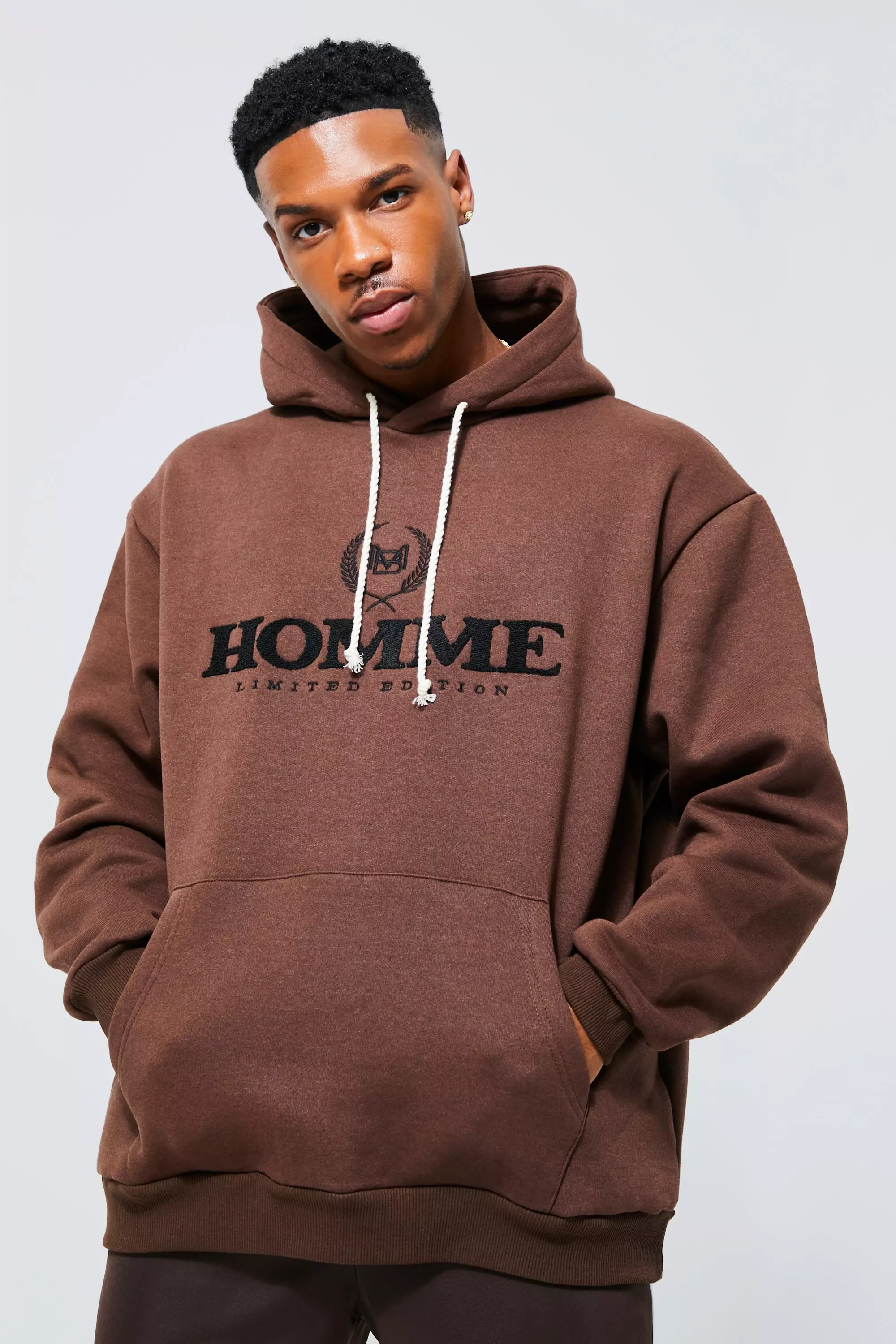 Sweat a capuche oversize a slogan Homme boohooMAN FR