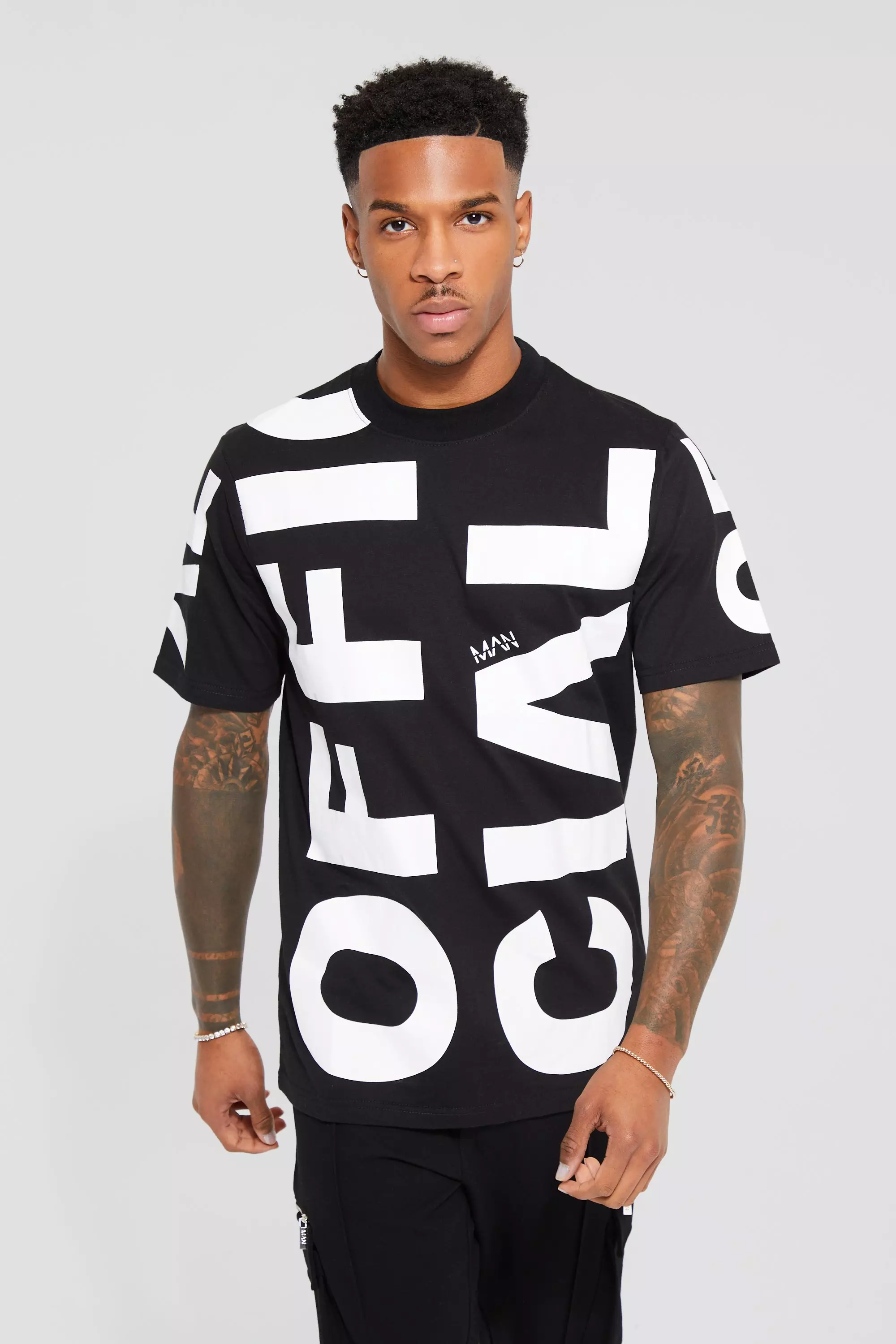 Black Heavyweight Official Graphic Extended Neck T-shirt