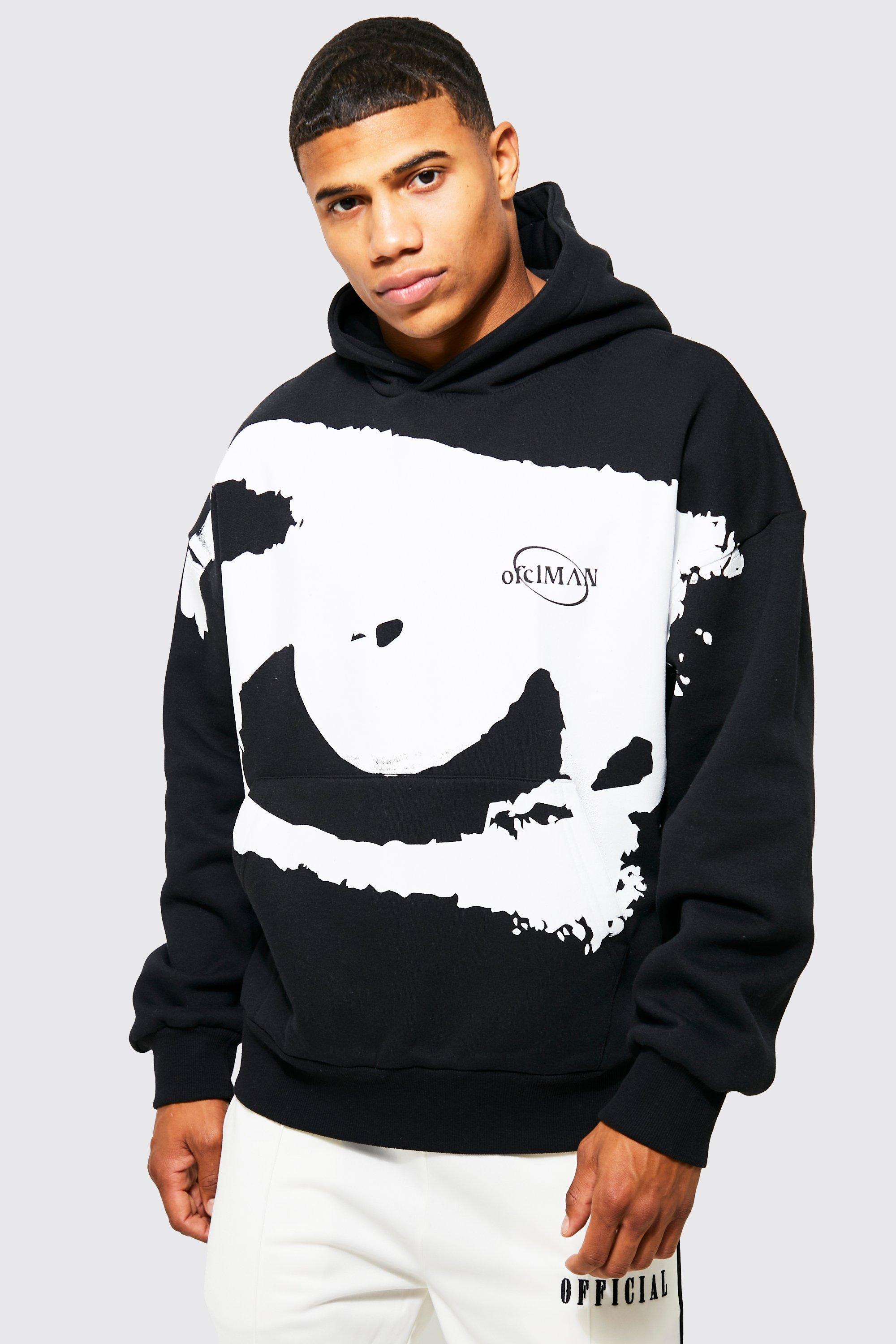 Oversized Eye Graphic Hoodie boohooMAN USA