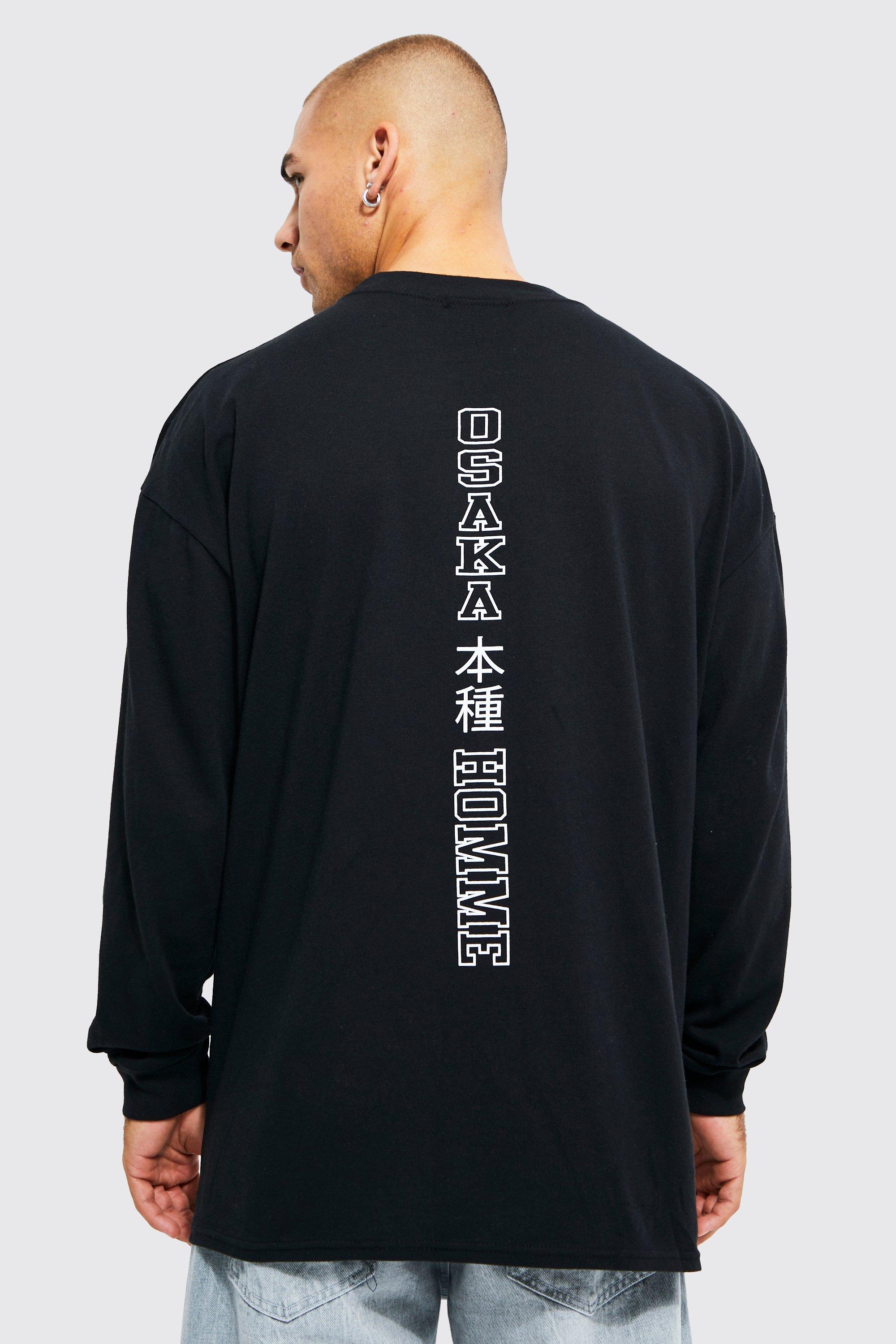 Osaka Homme Long Sleeve Print Tee | boohooMAN UK