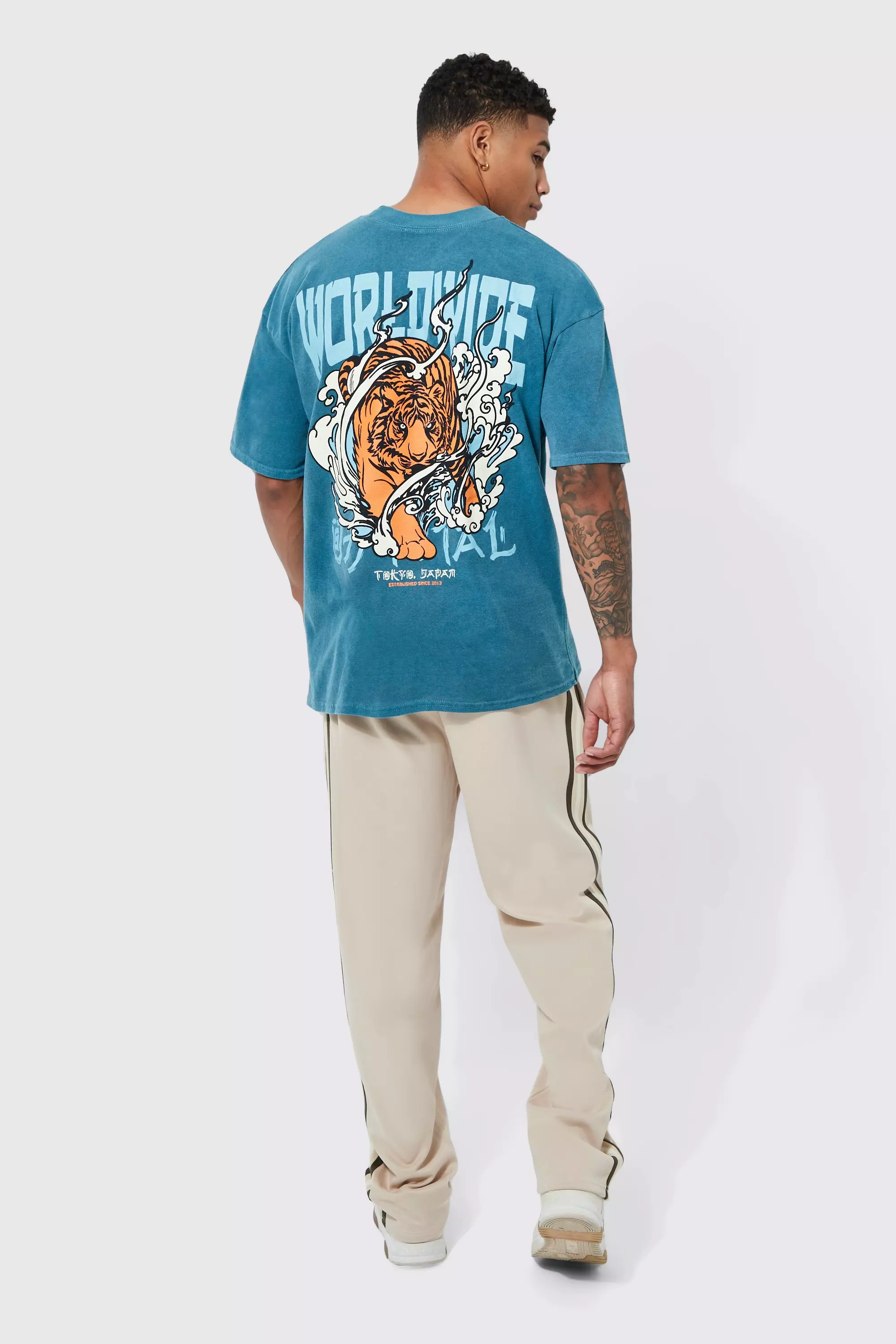 Trikot-Jogginghose mit geradem Bein, Stone alternatives Bild