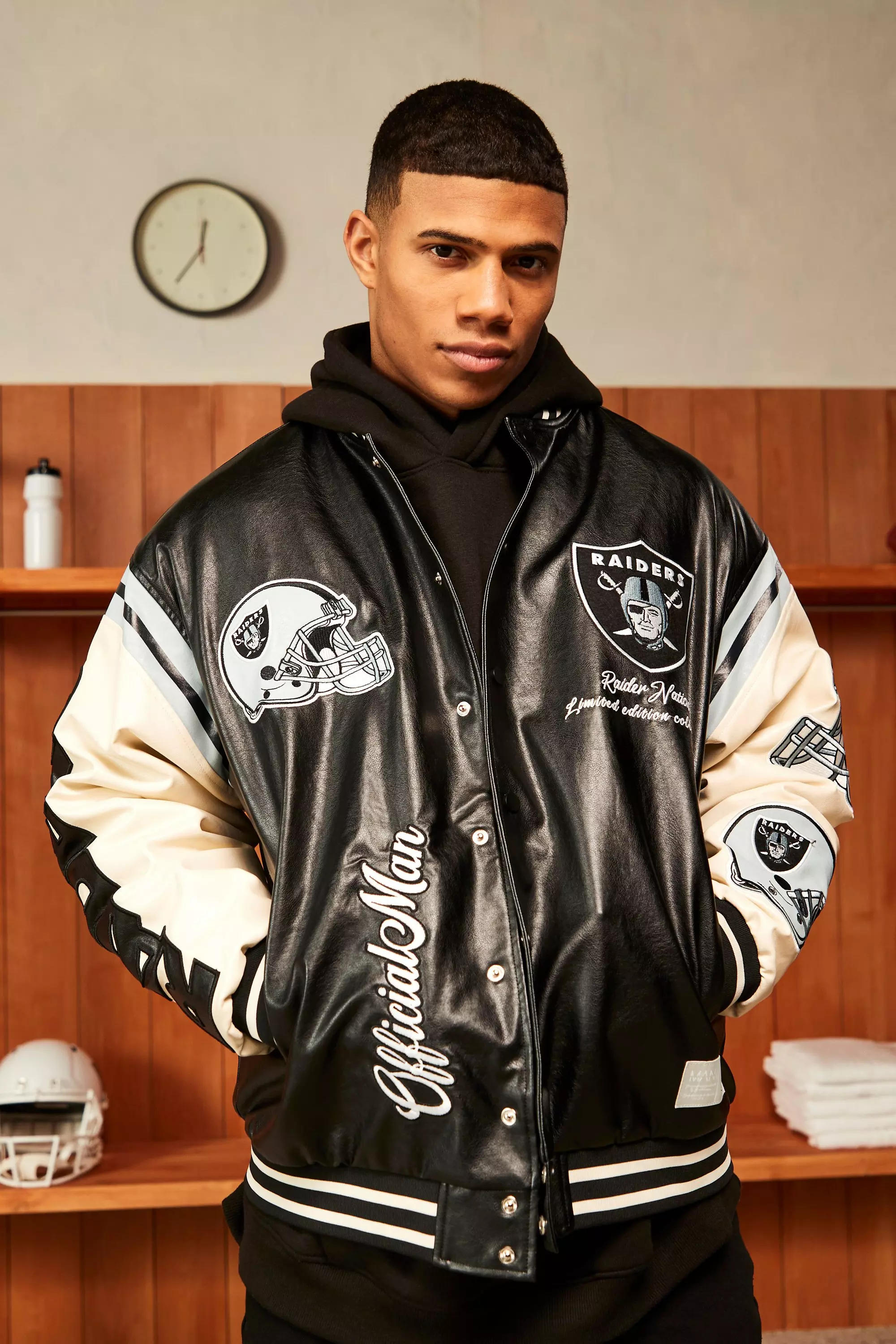 Navy Nfl Oversized Patriots Bomber Jacket alternative image