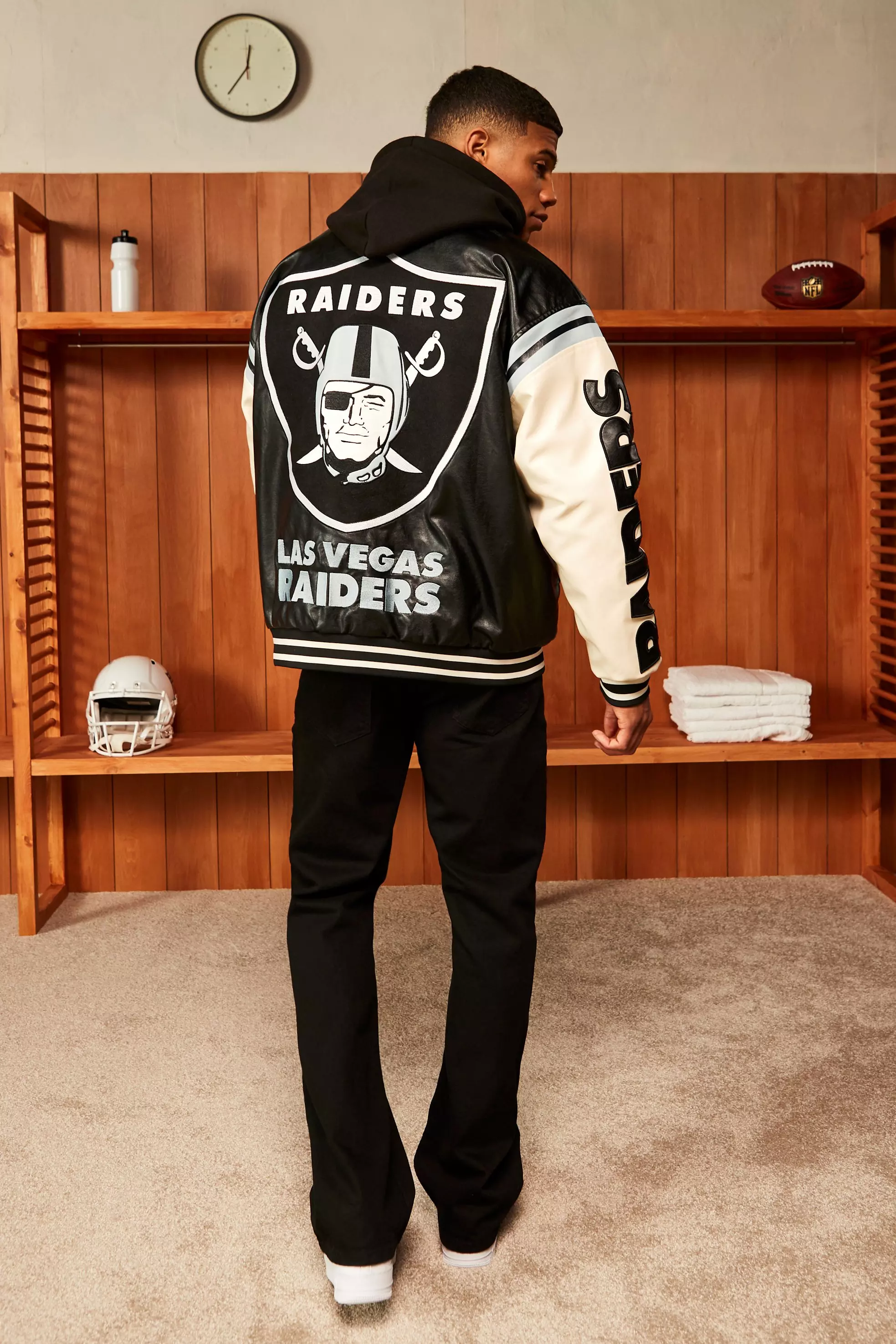 Navy Nfl Oversized Patriots Bomber Jacket alternative image