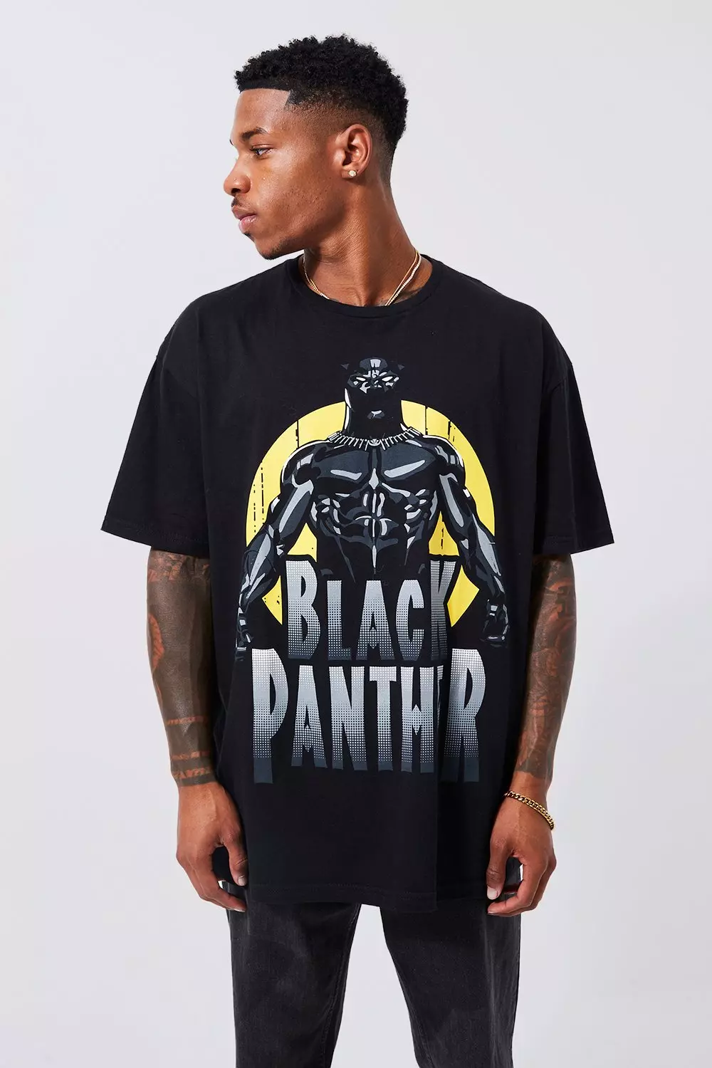 Oversized Black Panther License T-shirt alternative image