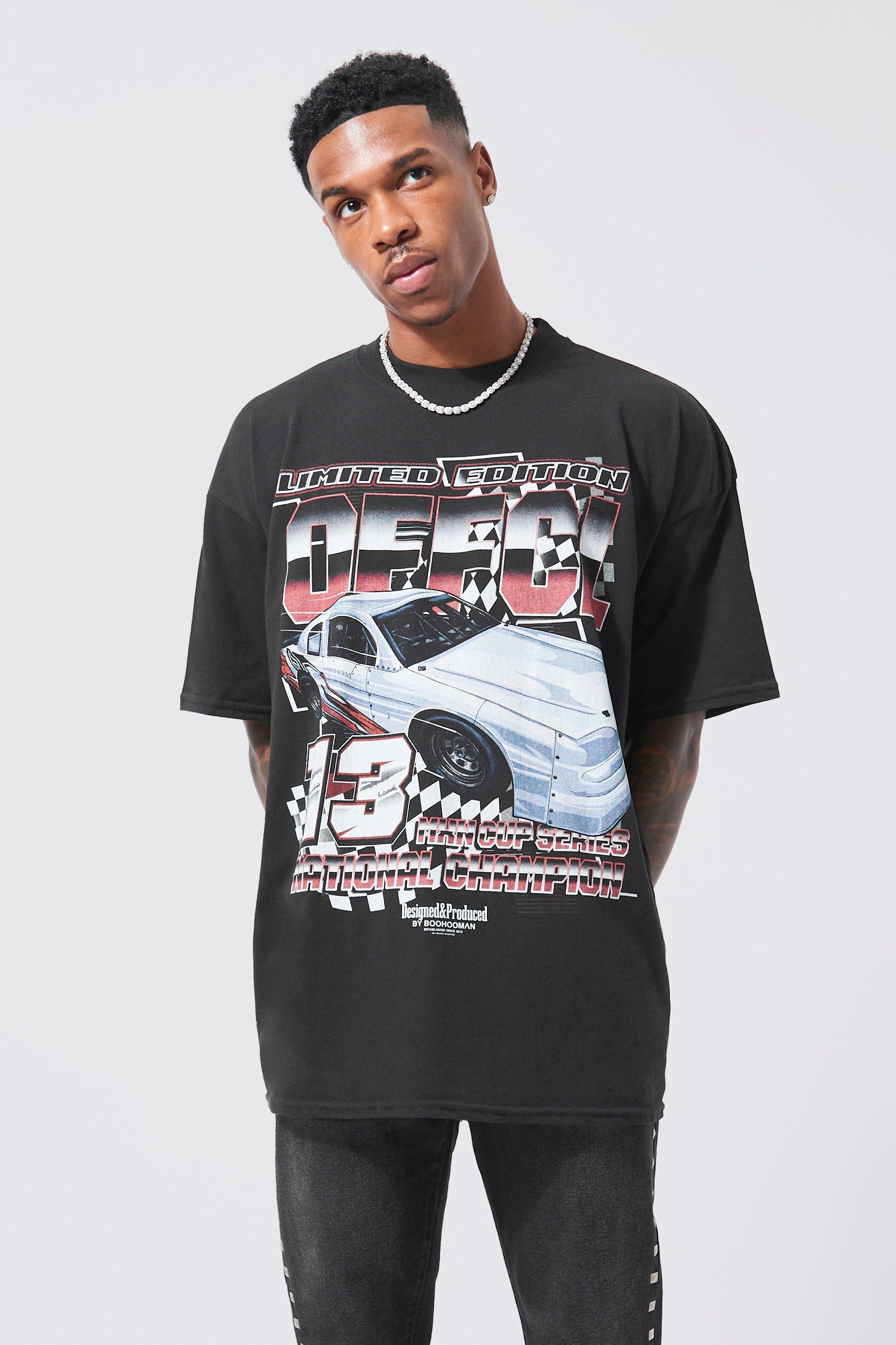 boohooMAN Men's Oversized Car Graphic T-Shirt