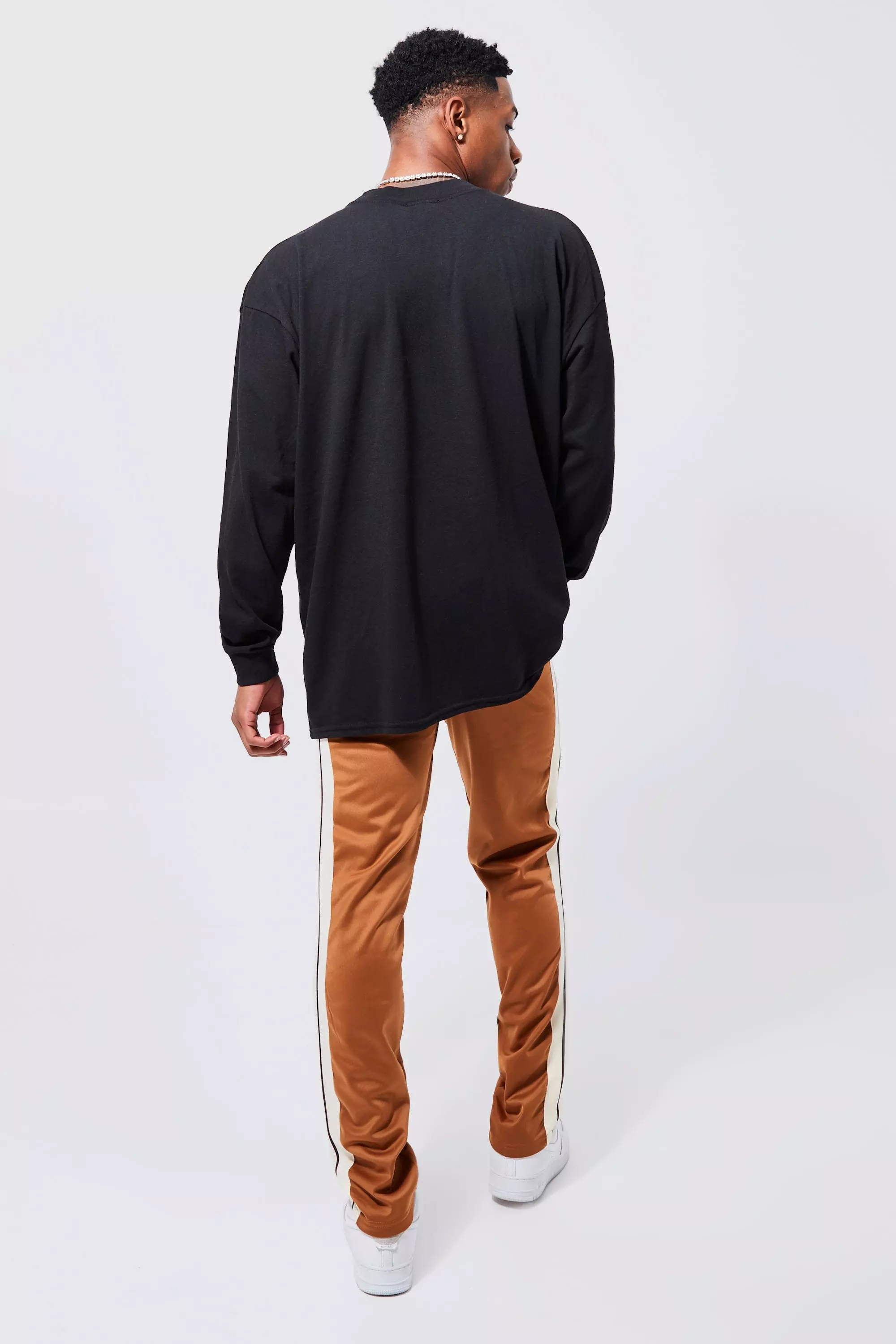 Black Oversized Milan Nouvelle Print Long Sleeve Tee alternative image