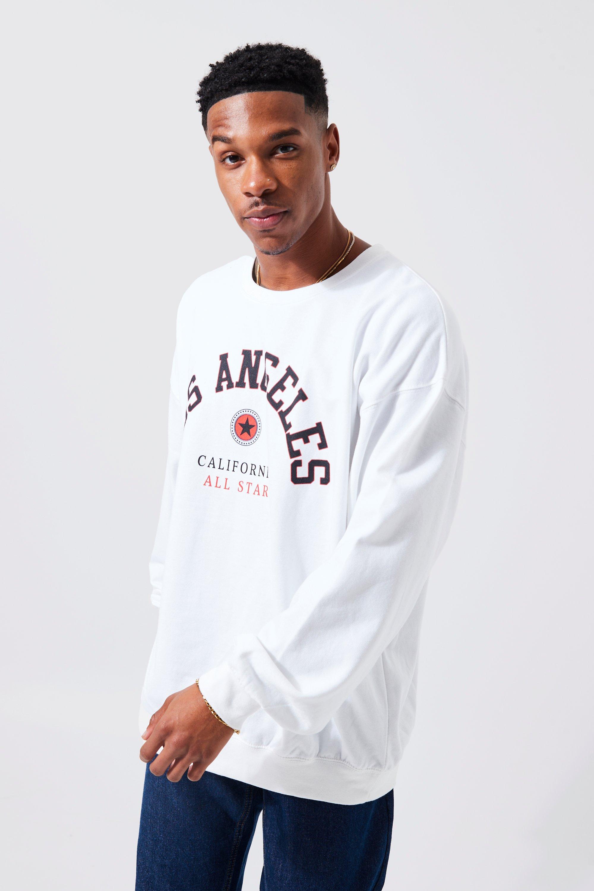 Oversized Los Angeles Printed Hoodie | boohooMAN USA