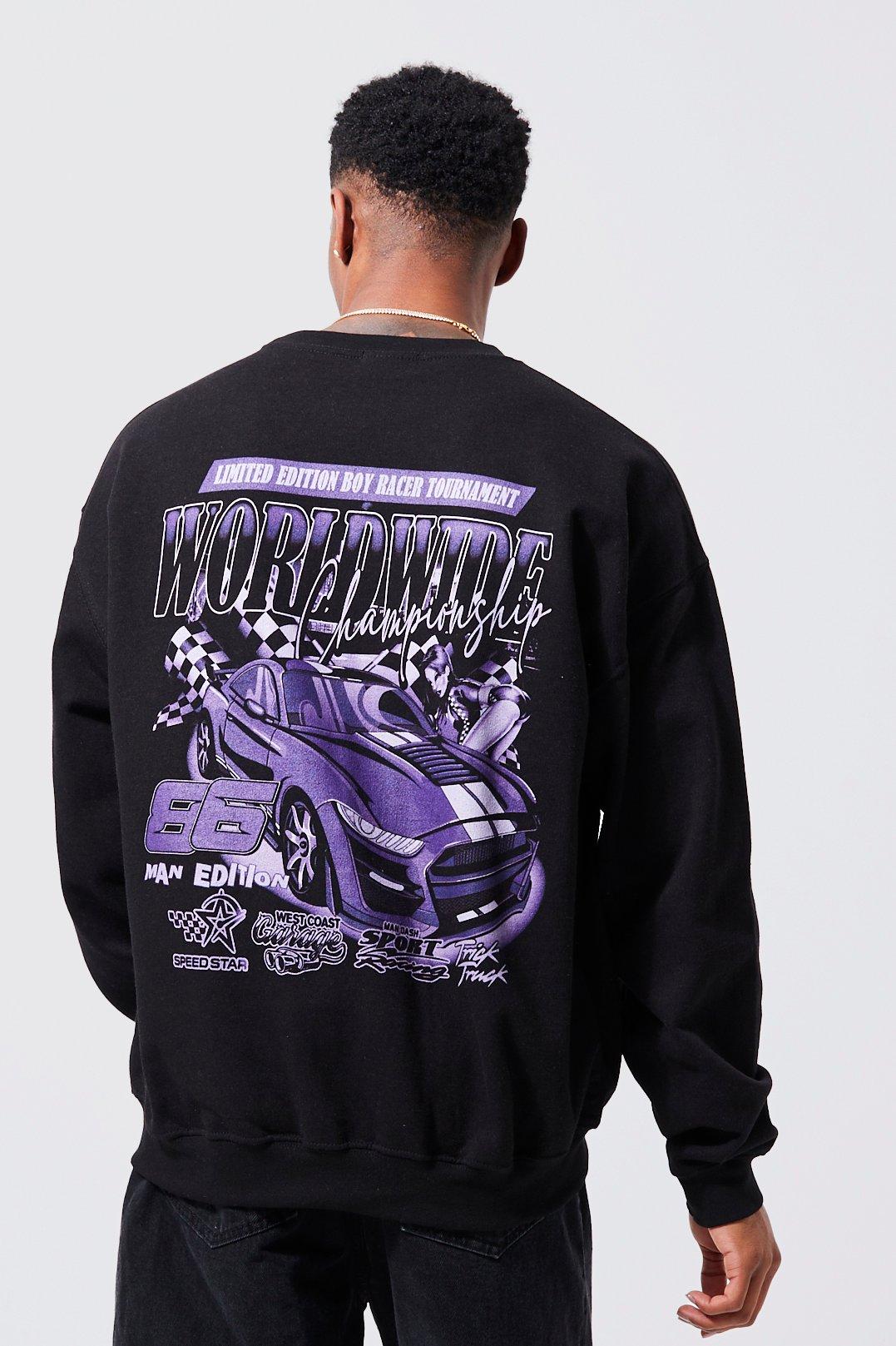 boohooMAN Oversized Car Graphic T-Shirt - Black - Size L