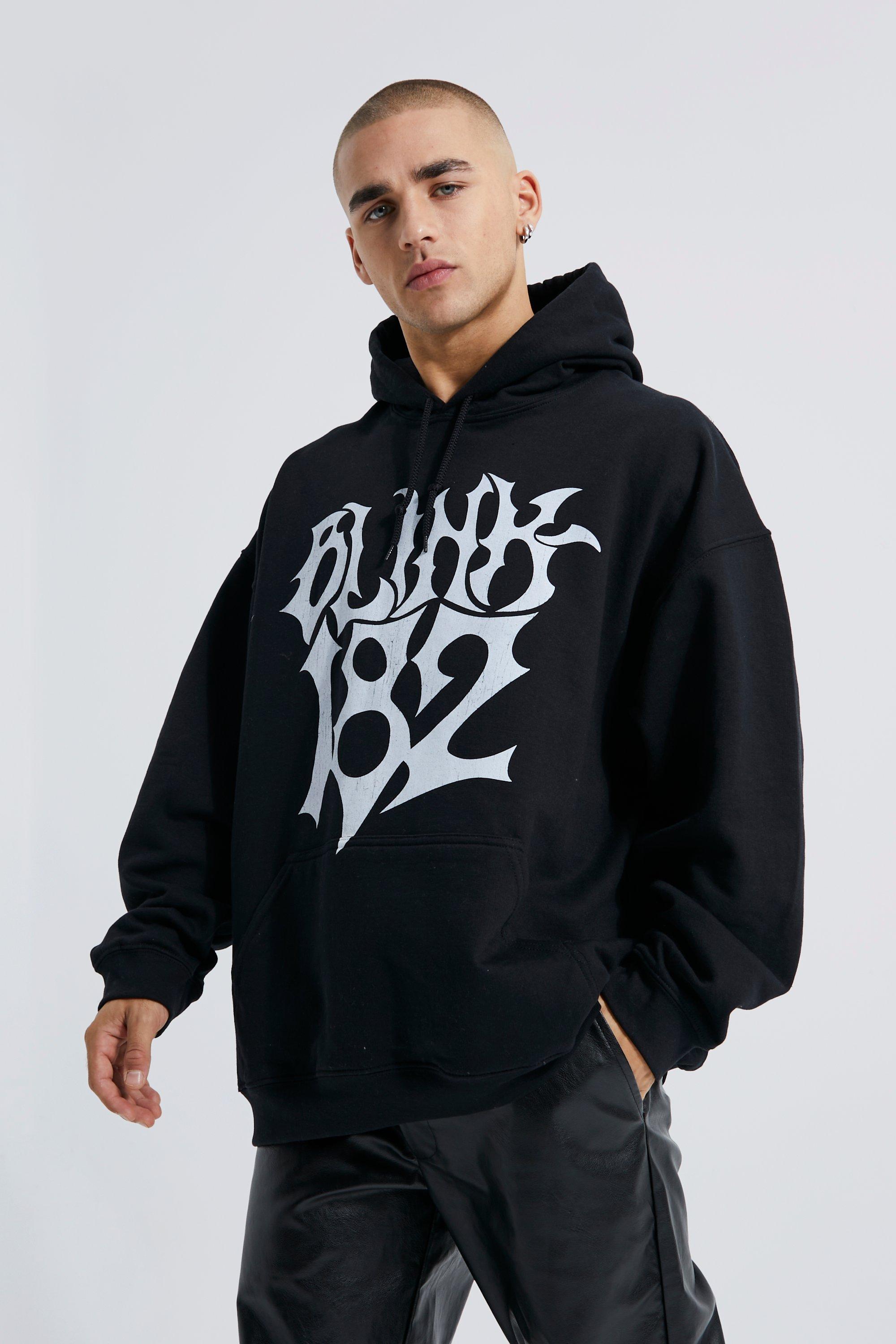 Oversized Blink 182 License Hoodie boohooMAN USA