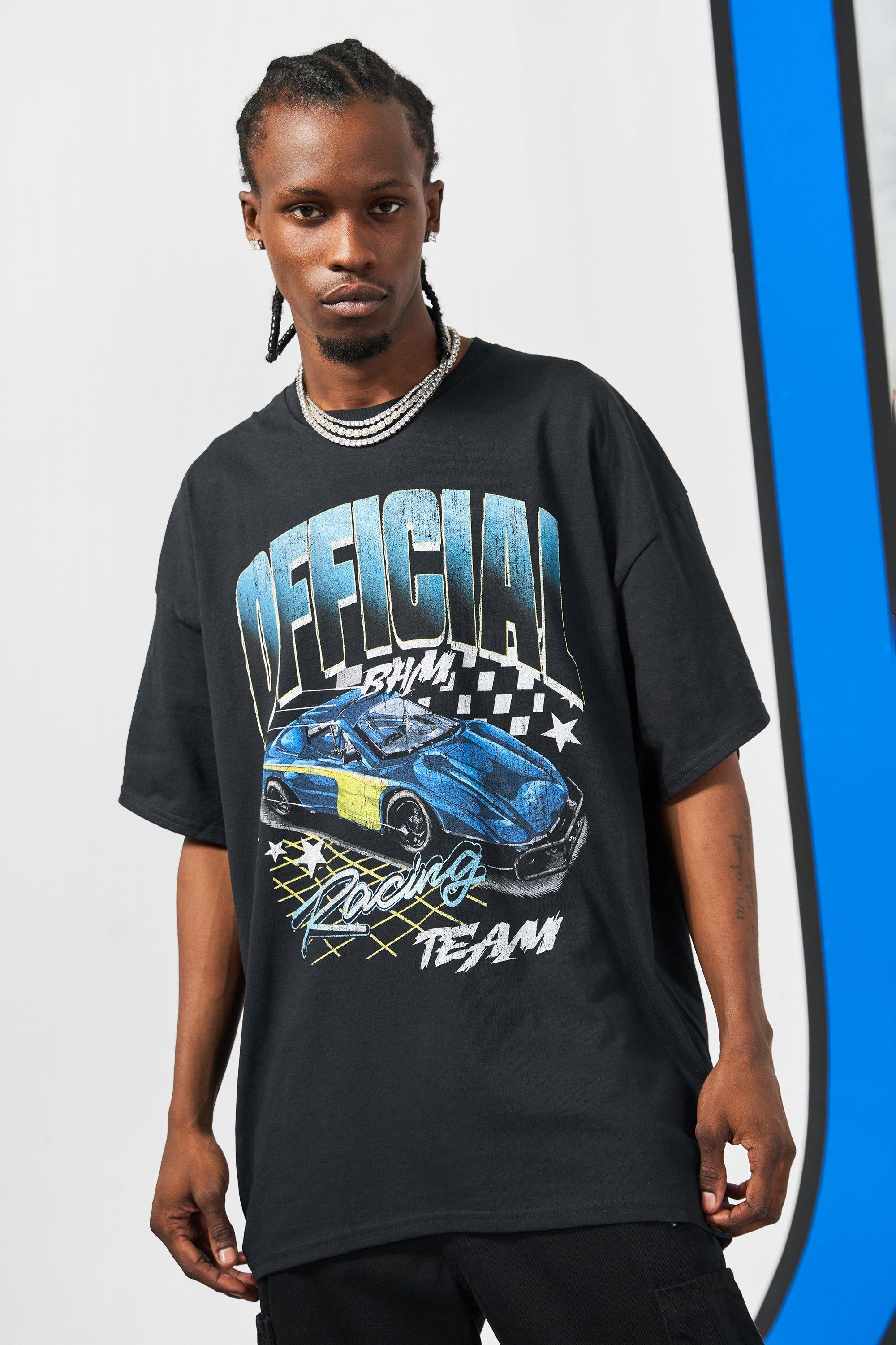 boohooMAN Oversized Car Graphic T-Shirt - Black - Size L