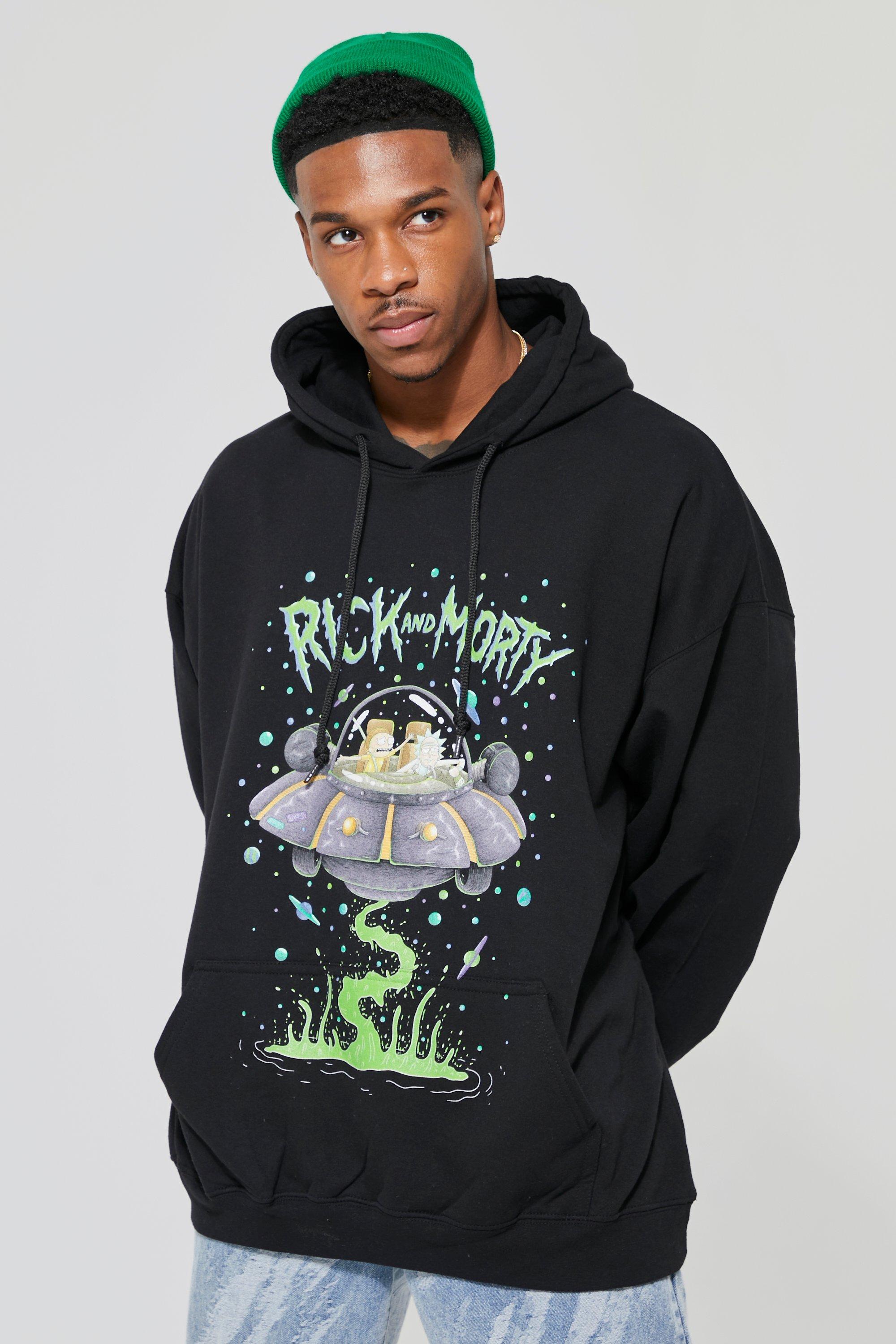 Oversized Rick Morty License Hoodie boohooMAN USA