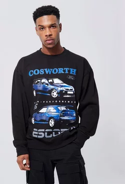 Oversized Ford Cosworth License Sweatshirt Black