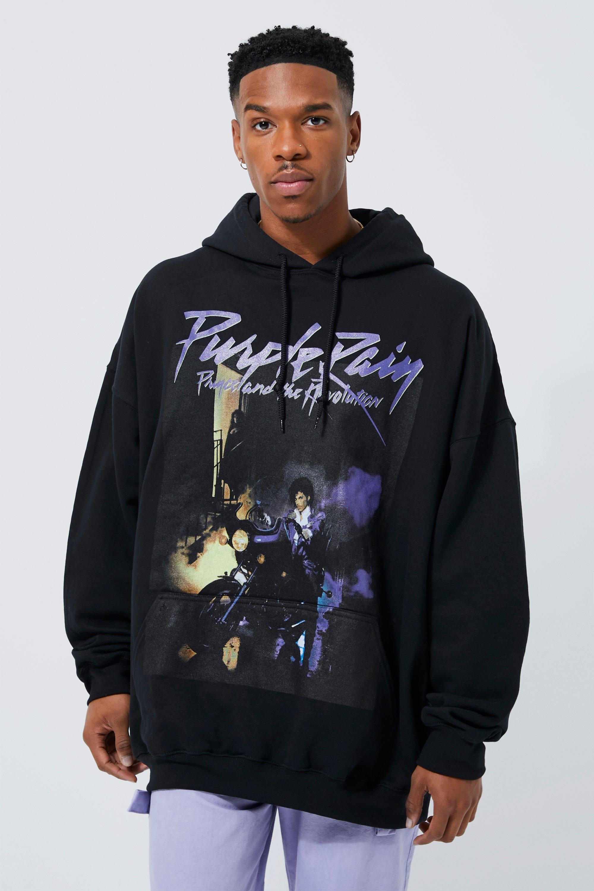 Prince Purple Rain License Hoodie boohooMAN USA