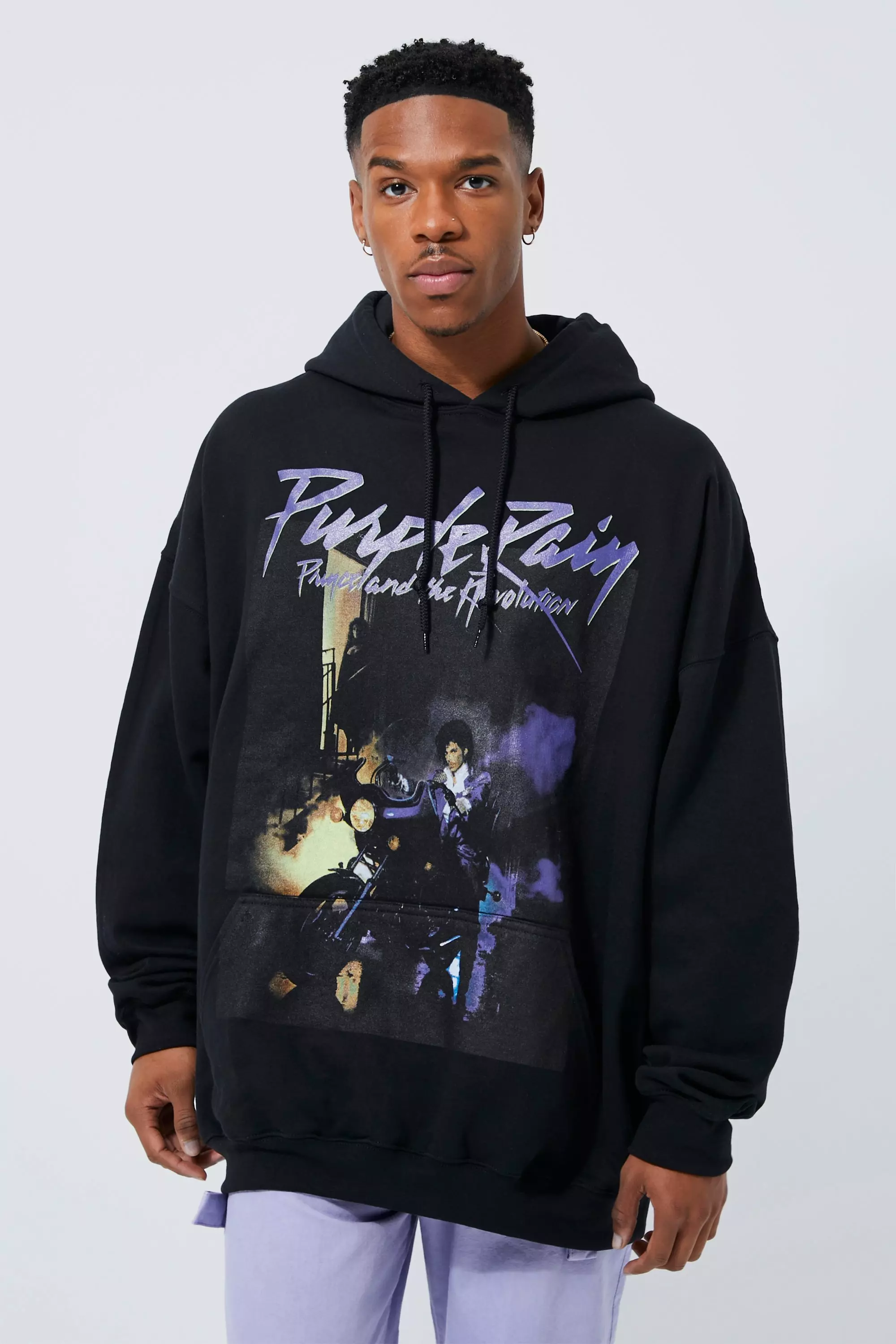 Prince Purple Rain License Hoodie boohooMAN UK