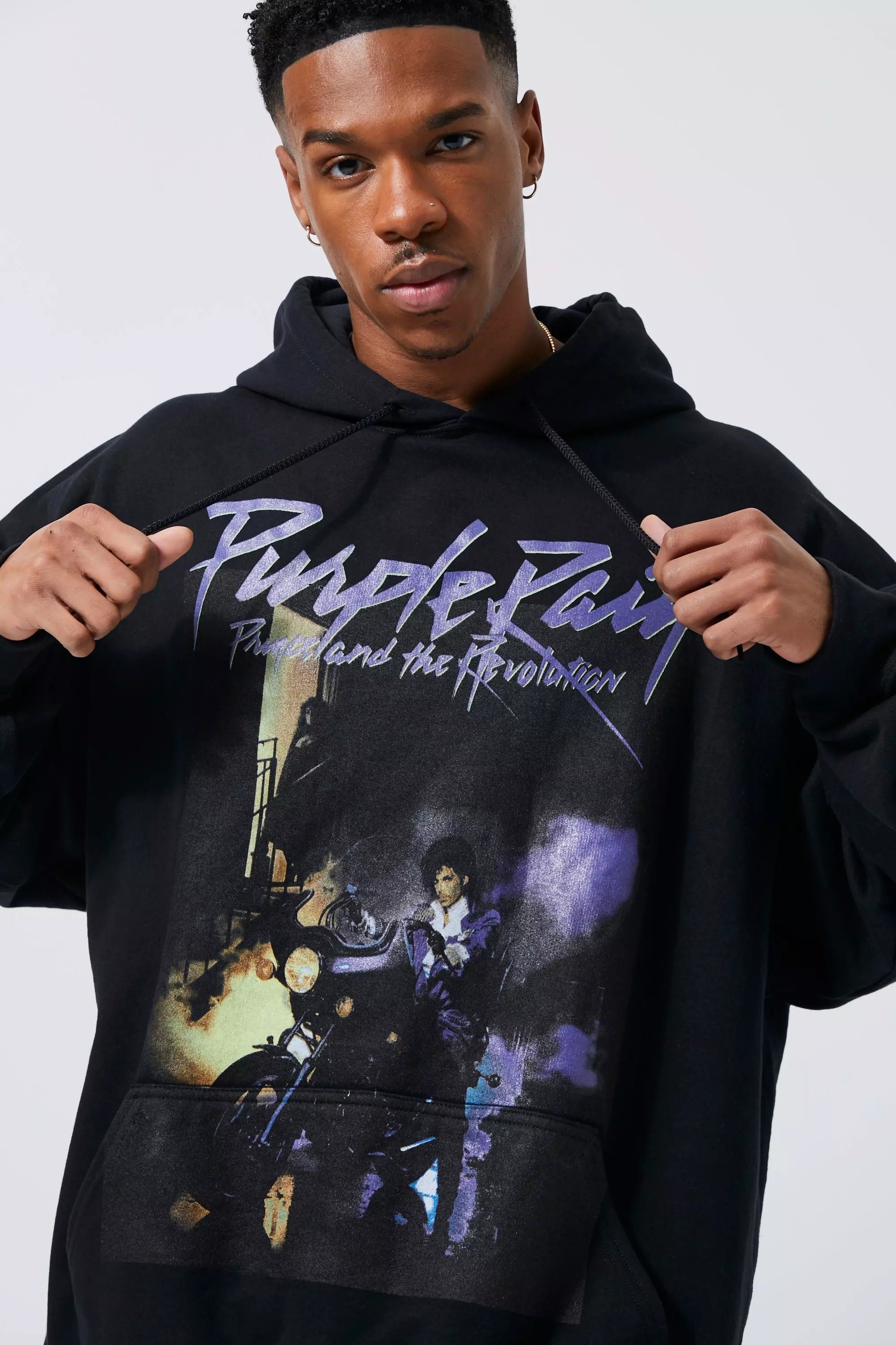 Prince Purple Rain License Hoodie boohooMAN USA