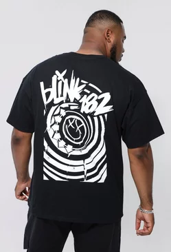 Plus Oversized Blink 182 License T-shirt Black