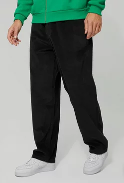 Tall Elastic Waist Skate Cord Pants Black