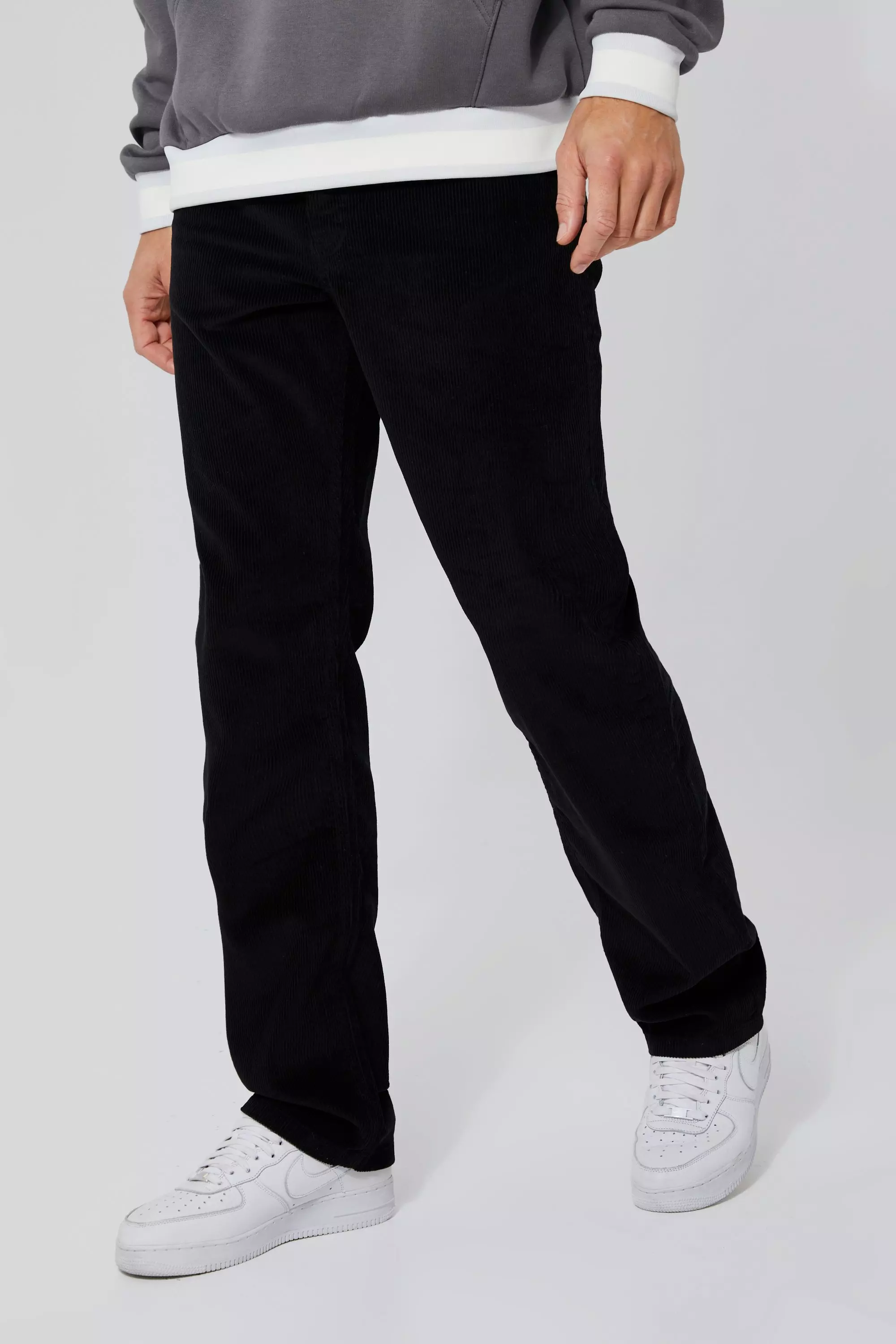 Tall Straight Leg Cord Pants Black