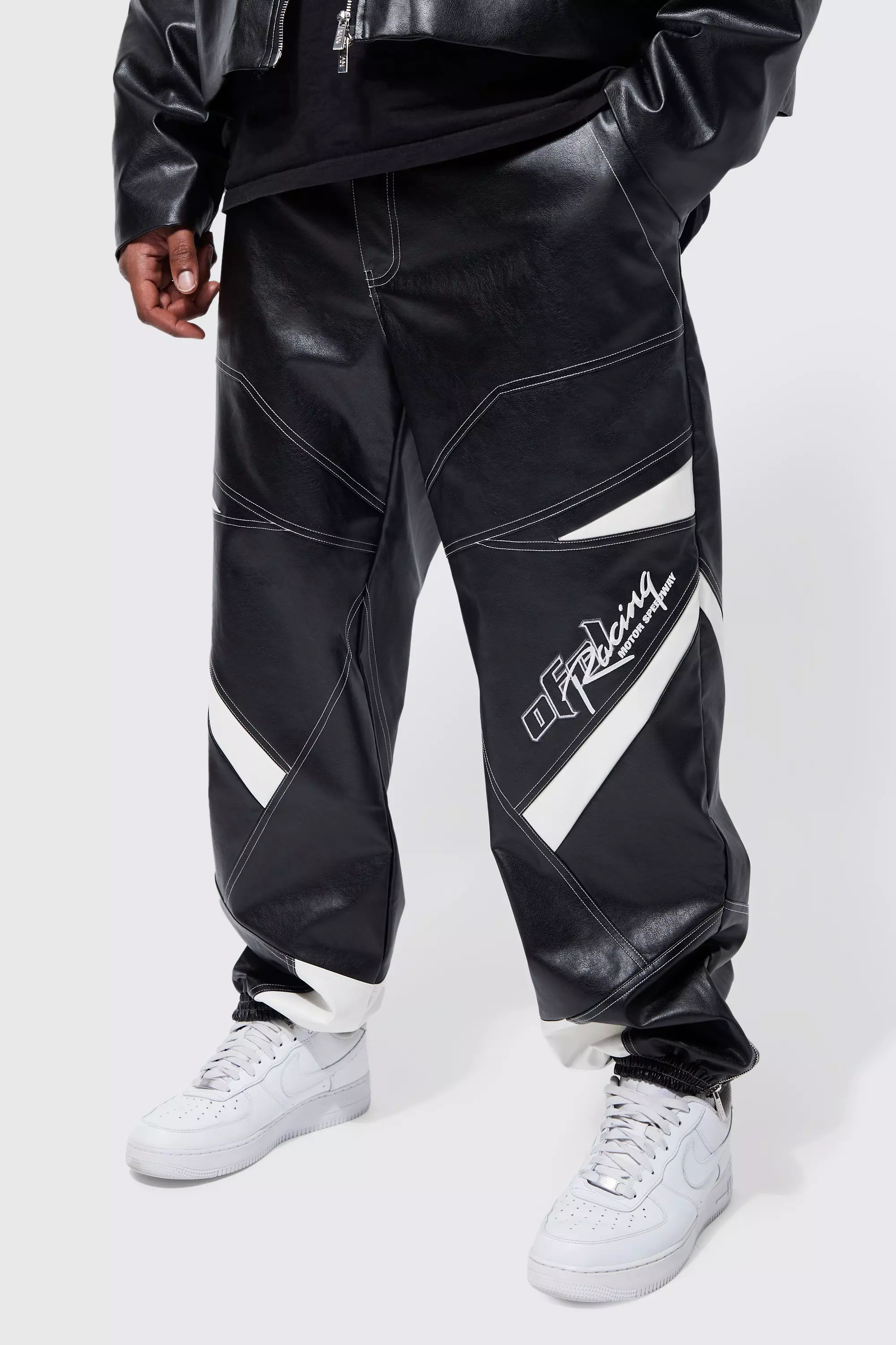 Grande taille - Pantalon moto color block, Black autre image
