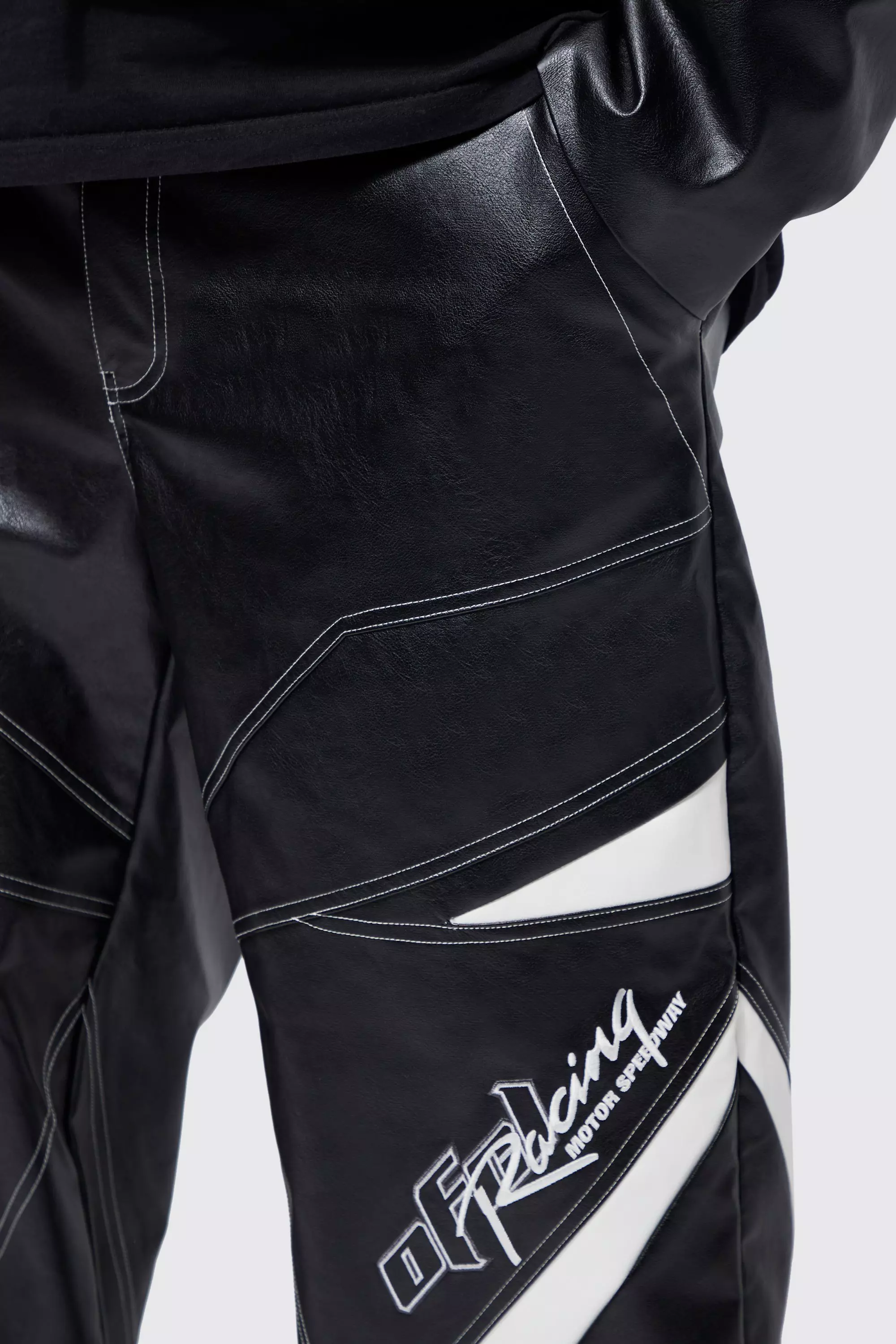 Grande taille - Pantalon moto color block, Black autre image