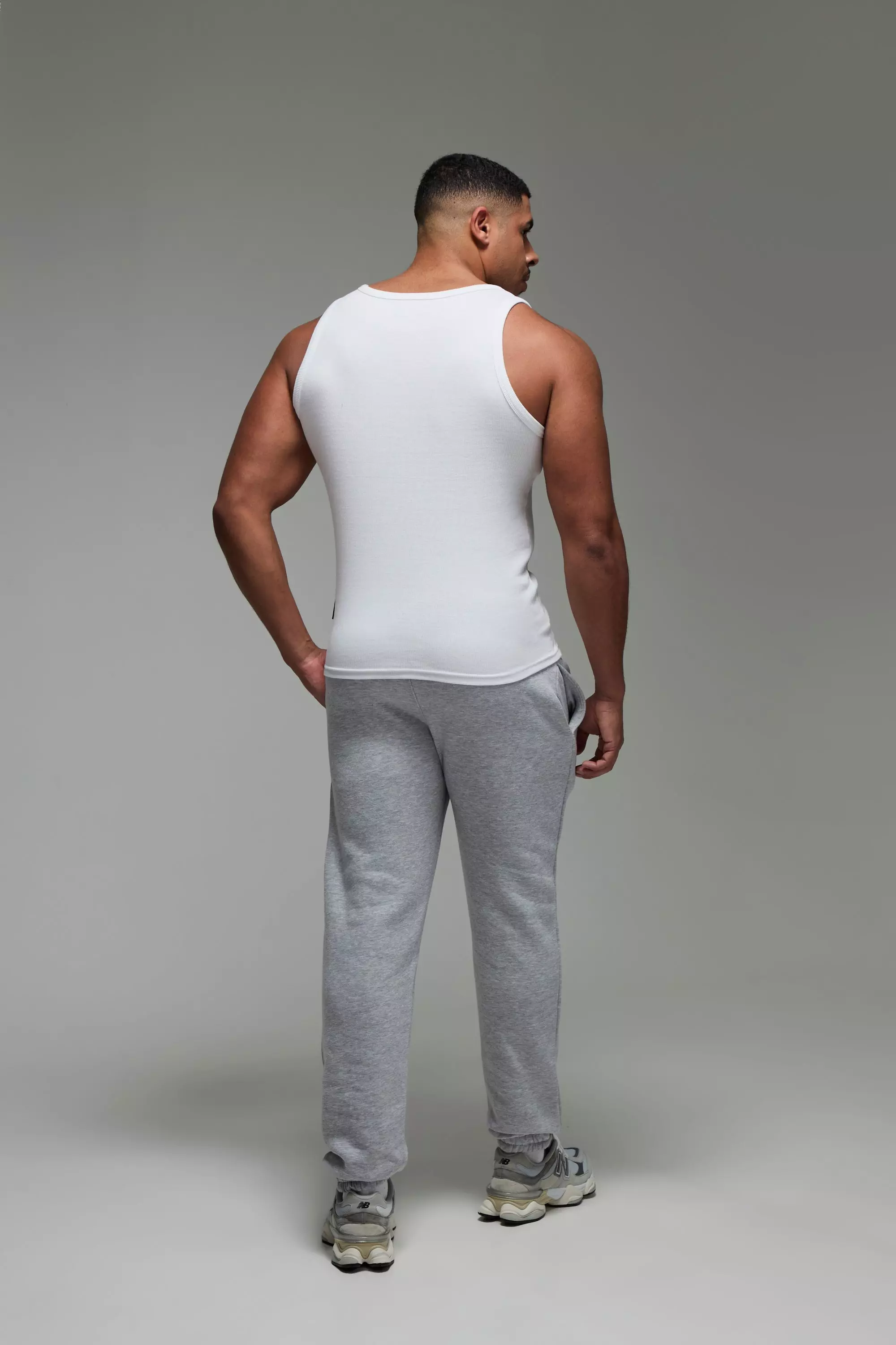 Man Active geripptes Muscle-Fit Gym Tanktop, White alternatives Bild