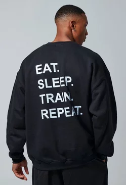 Black Man Active Oversized Repeat Sweatshirt