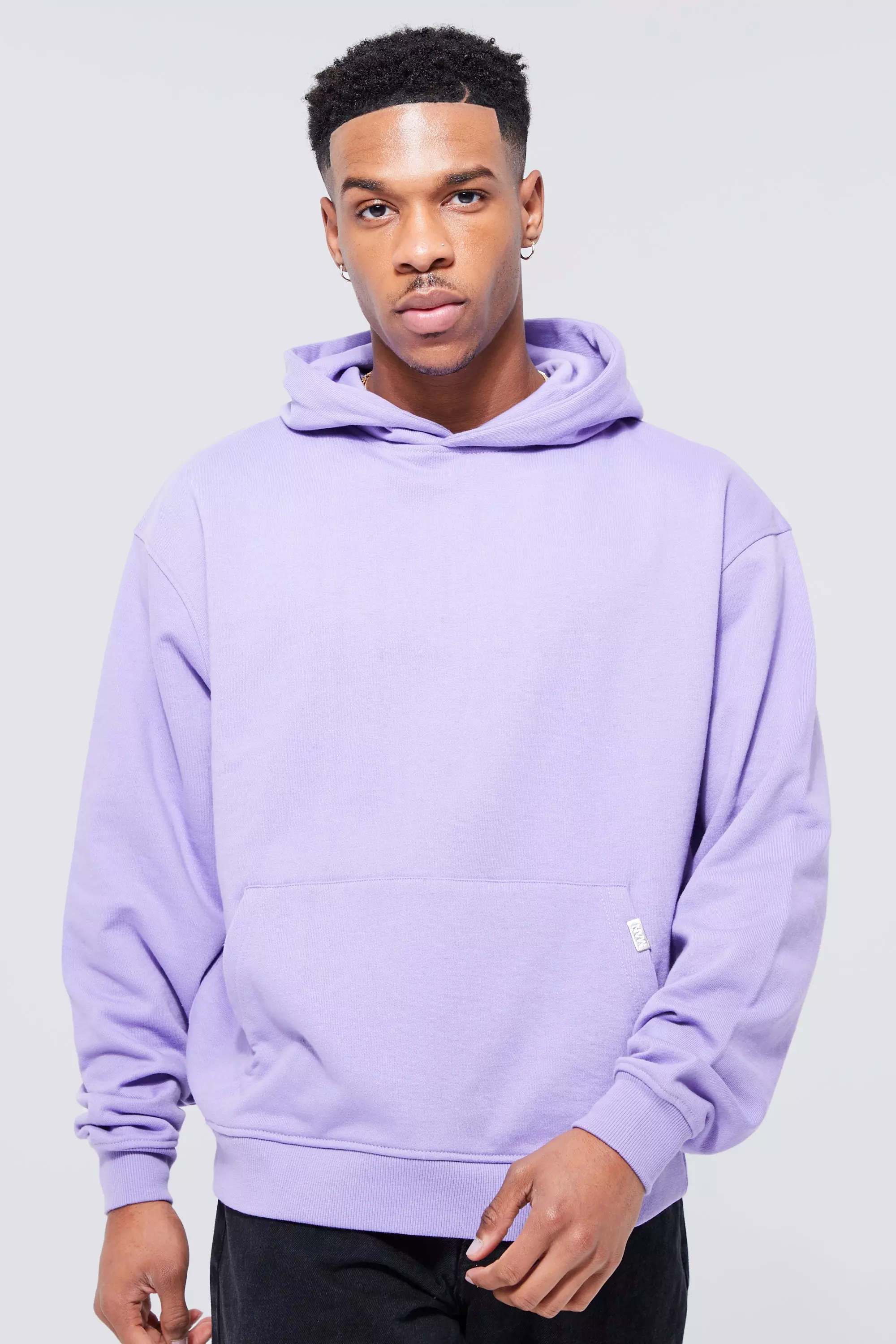Boxy Heavy Loopback Hoodie boohooMAN