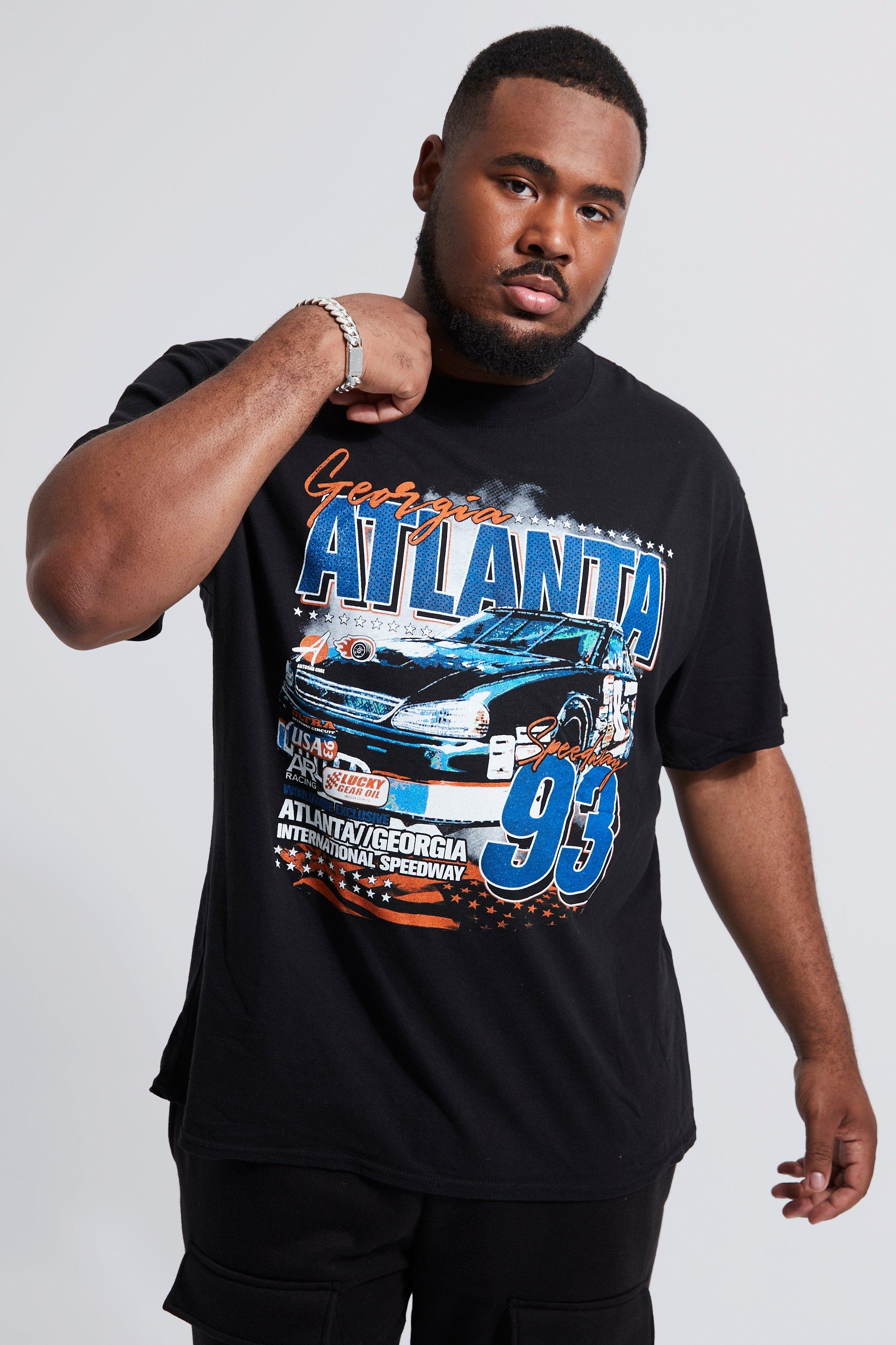 boohooMAN Men's Plus Size Atlanta Moto Graphic T-Shirt