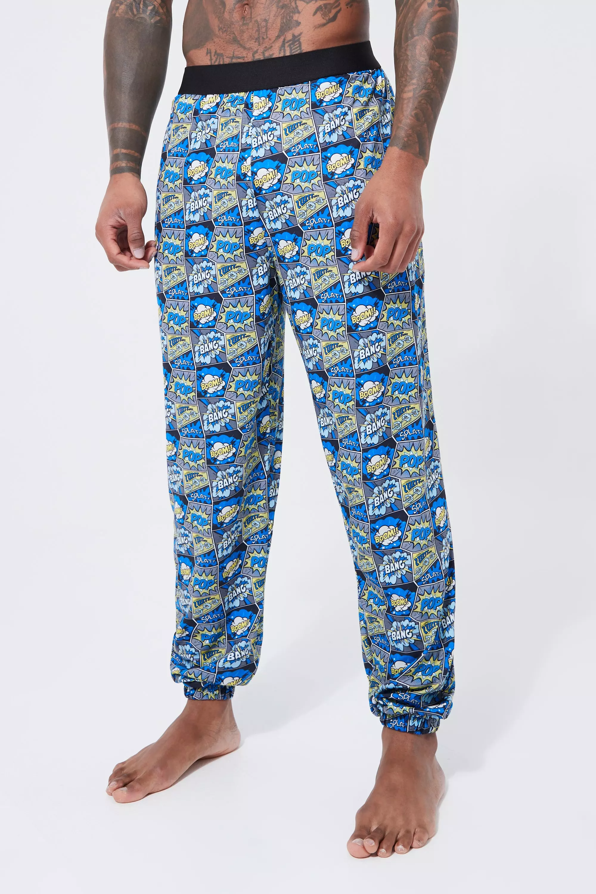 Blue Cartoon Print Lounge Joggers