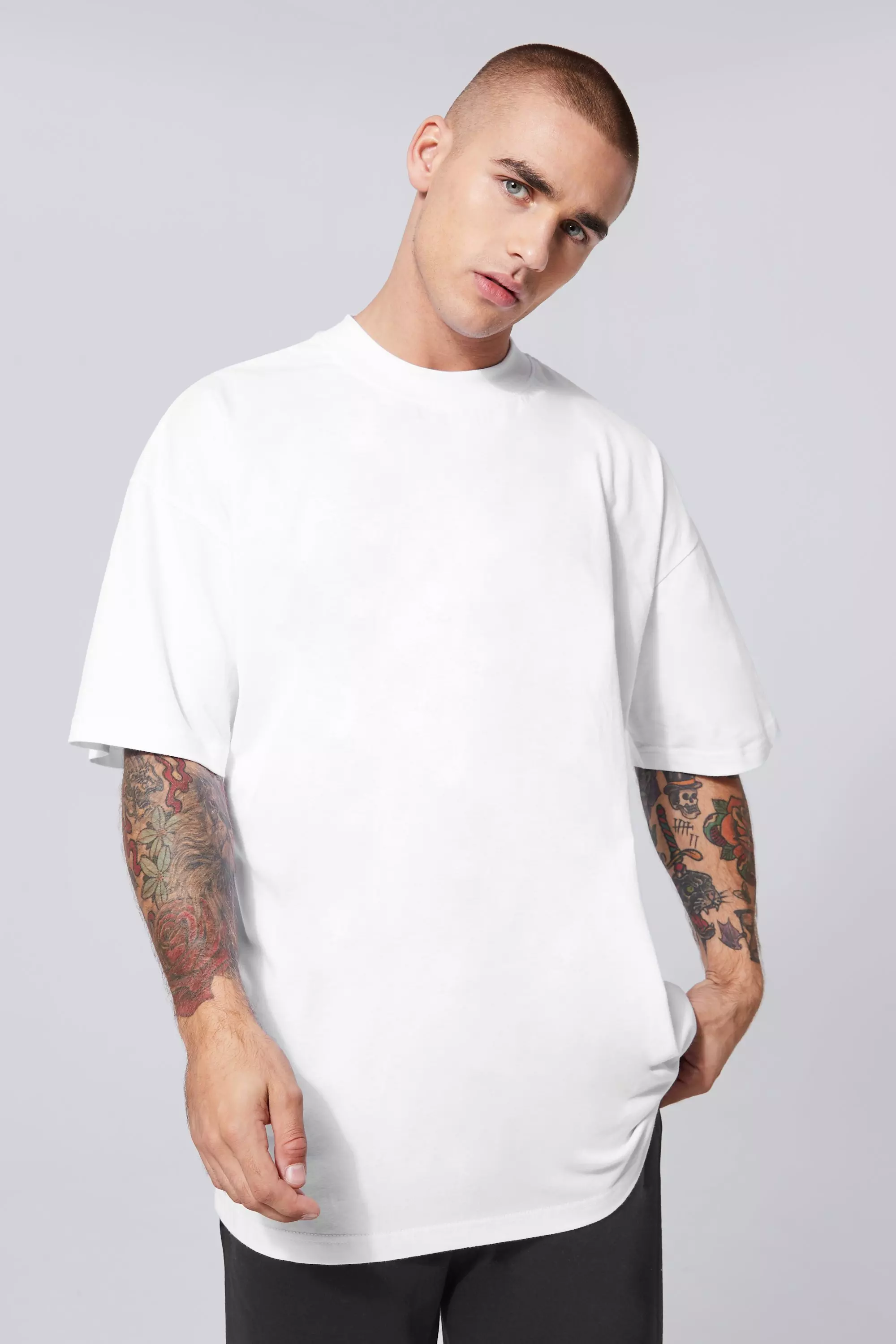 Oversized Extended Neck T-shirt White