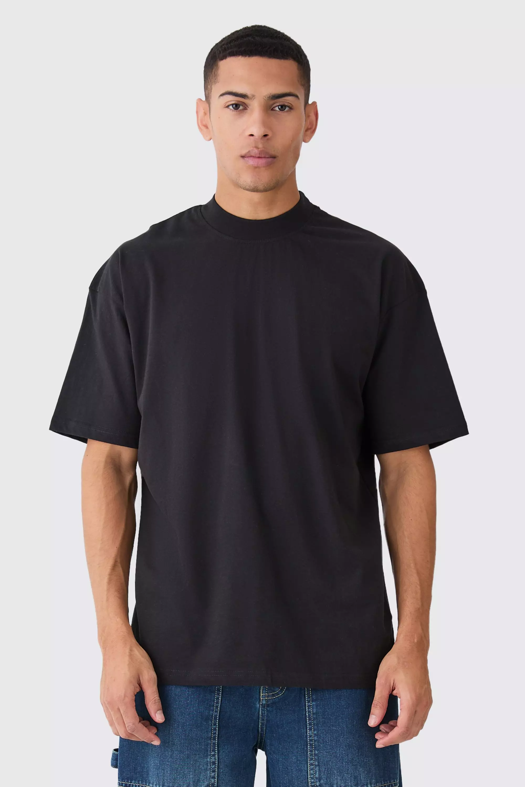 Oversized Extended Neck T-shirt Black