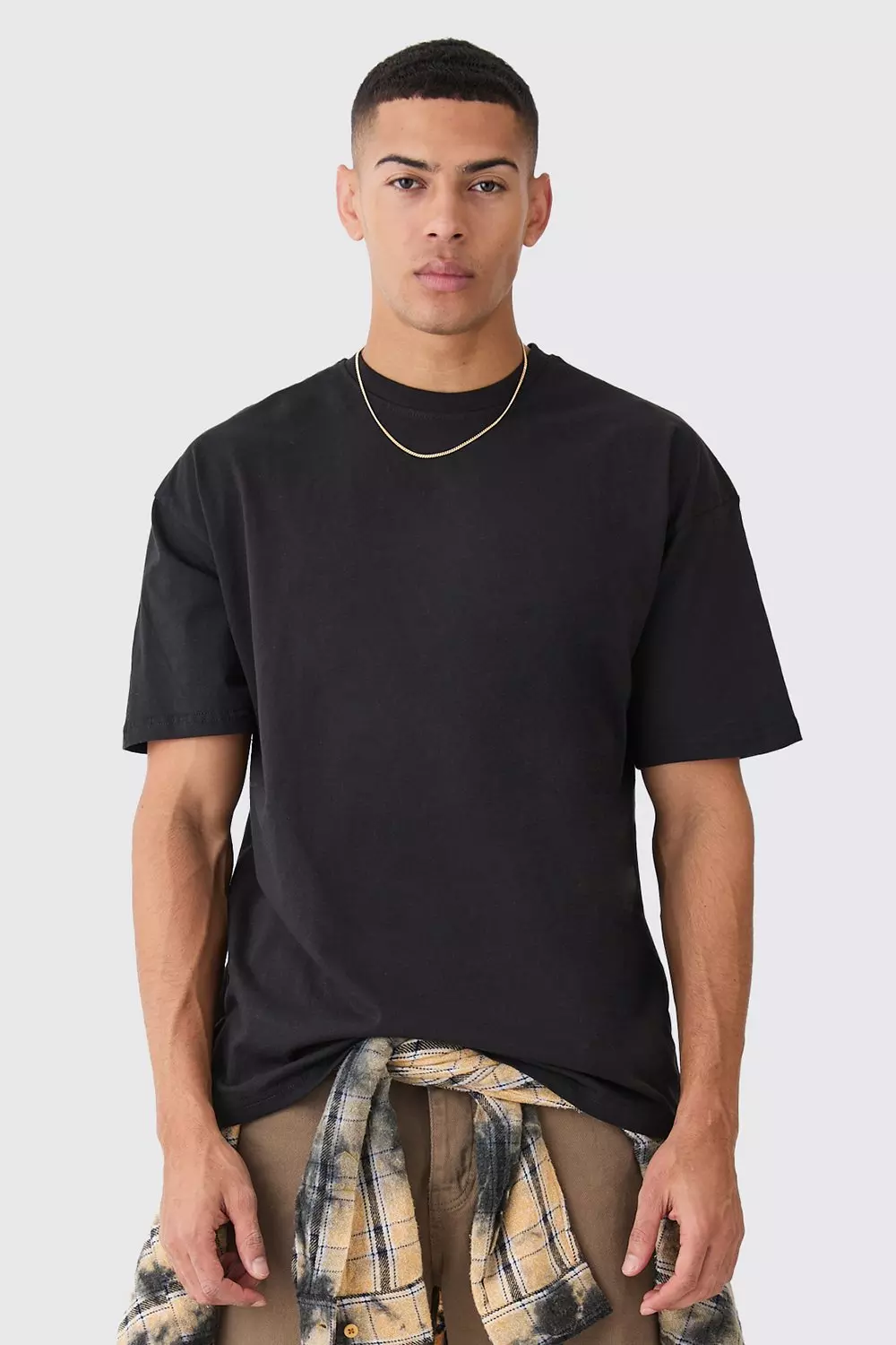 Black Basic Oversized Crew Neck T-shirt alternative image