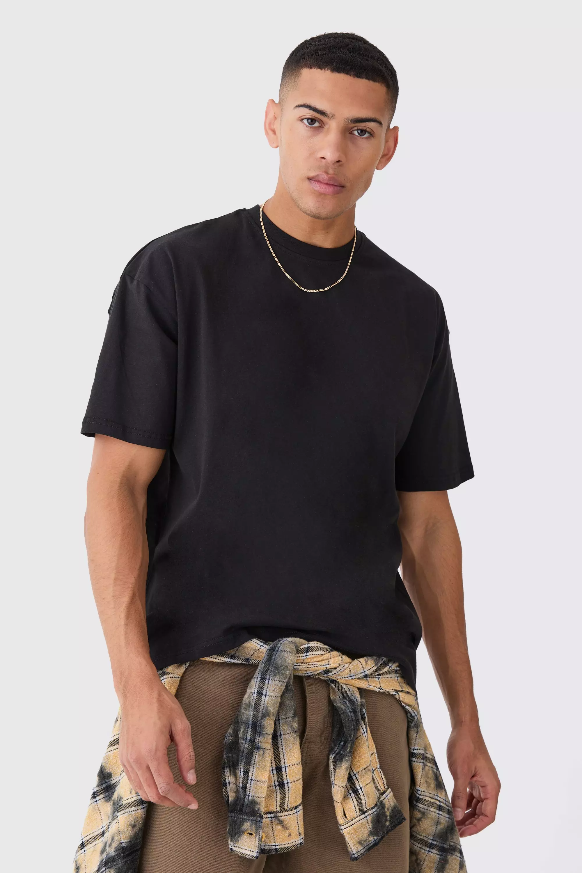 Black Basic Oversized Crew Neck T-shirt alternative image