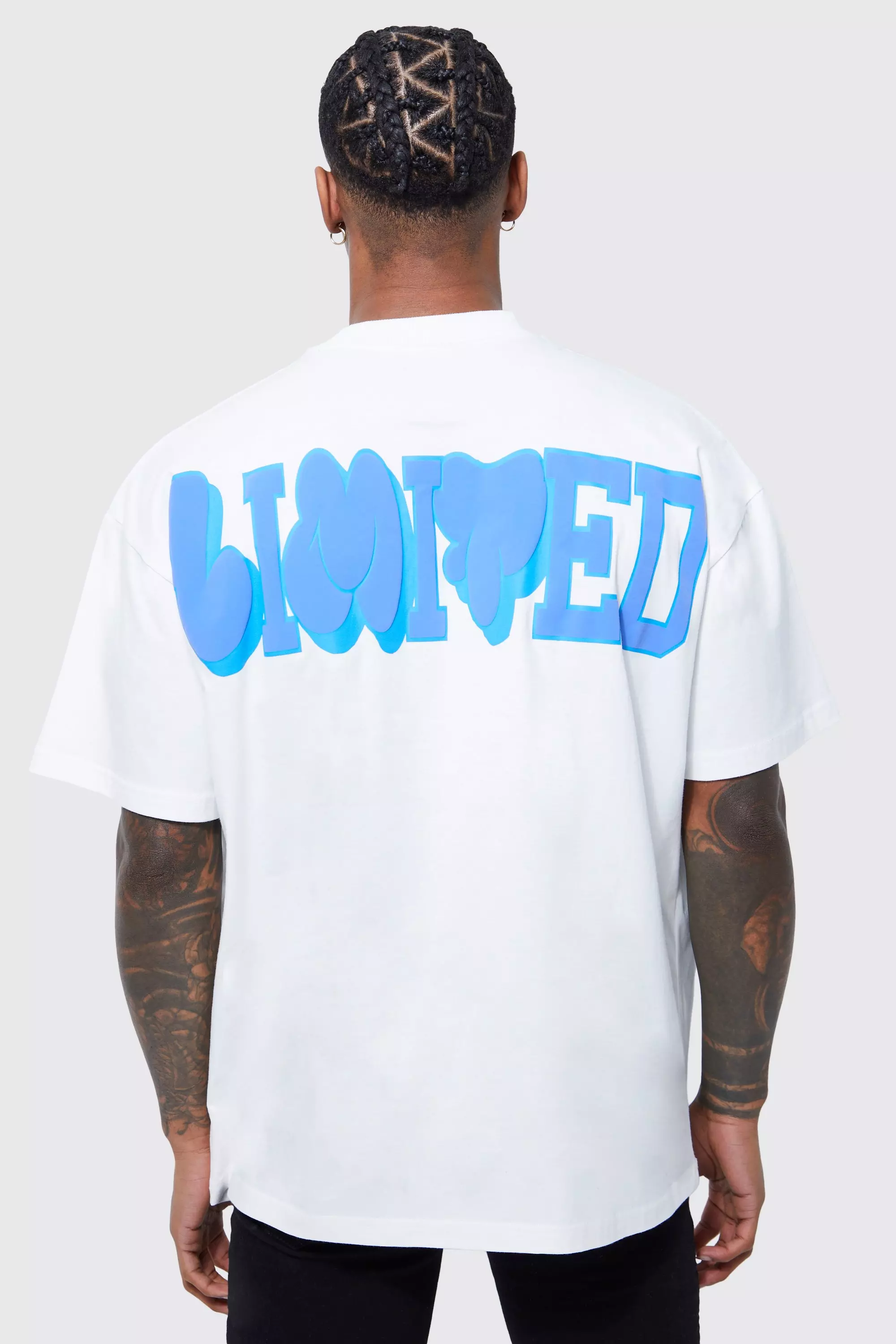 Ecru Oversized Limited T-Shirt Met Reliëf alternatieve afbeelding