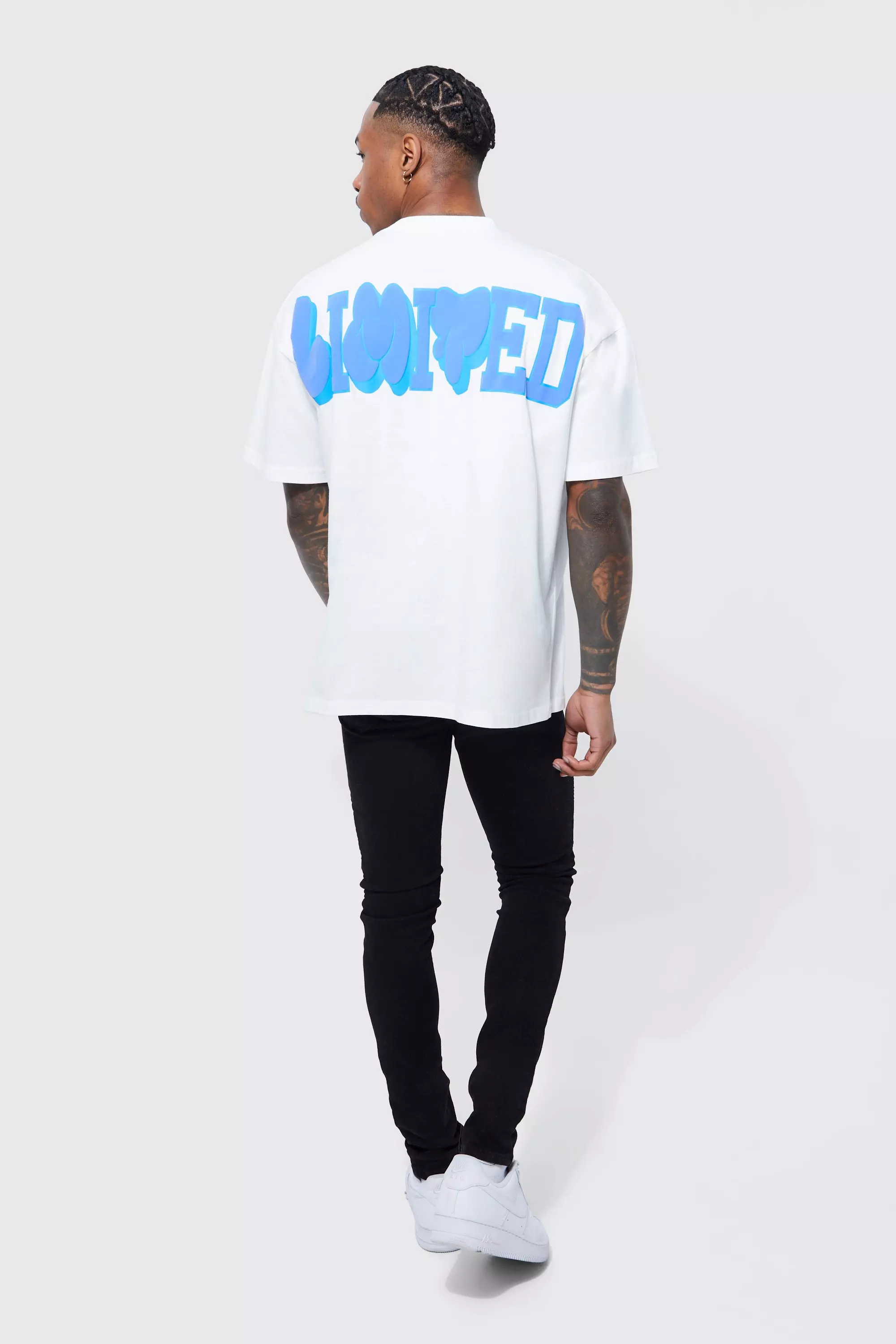 Ecru Oversized Limited T-Shirt Met Reliëf alternatieve afbeelding