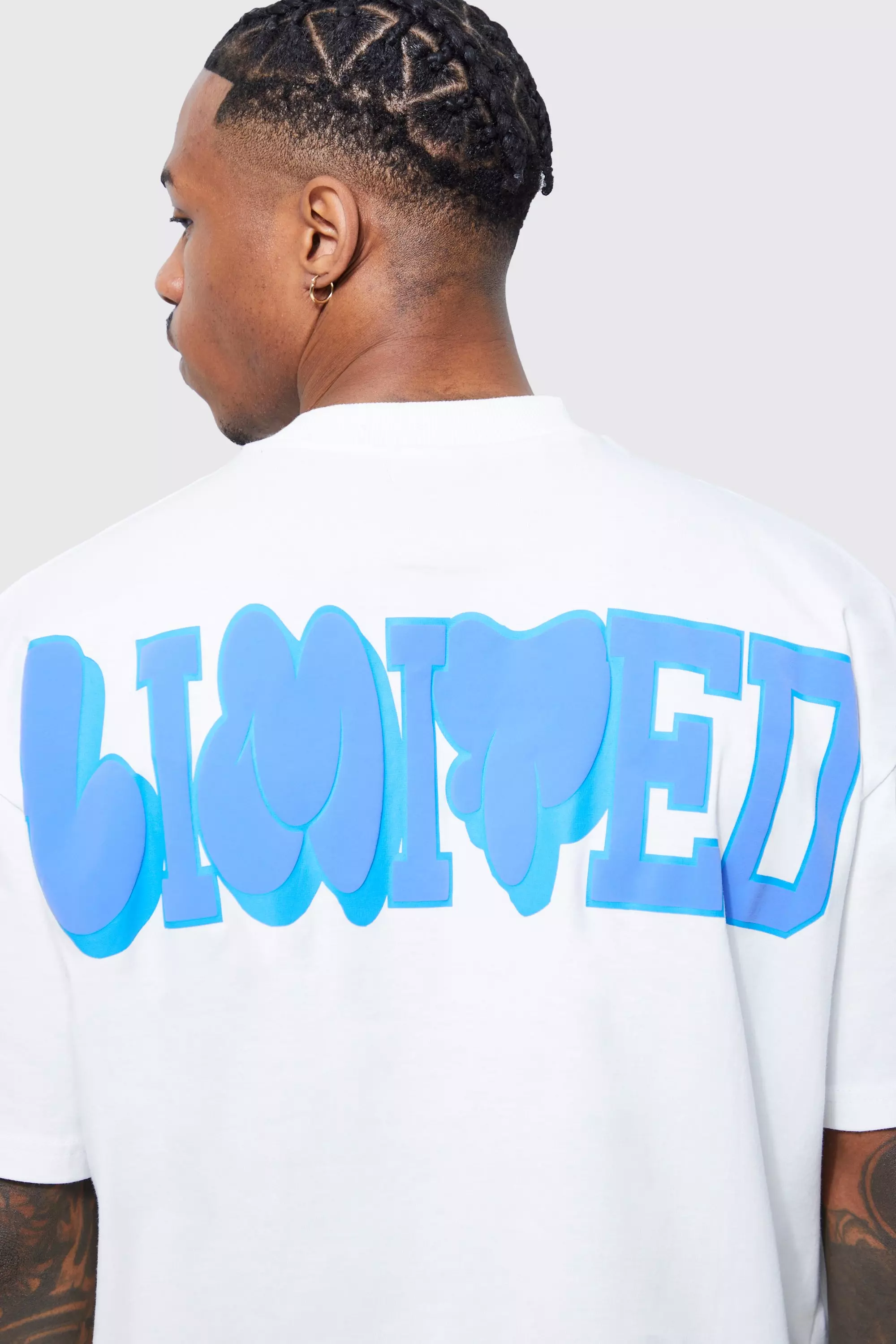 Ecru Oversized Limited T-Shirt Met Reliëf alternatieve afbeelding