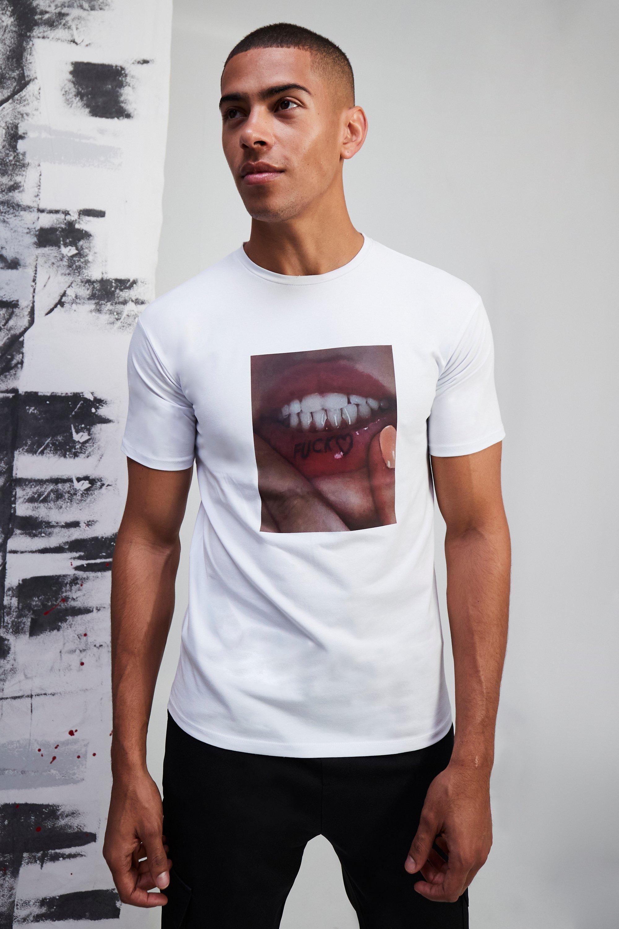 tilbagebetaling Male forsikring Slim Fit Graphic T-shirt | boohooMAN USA
