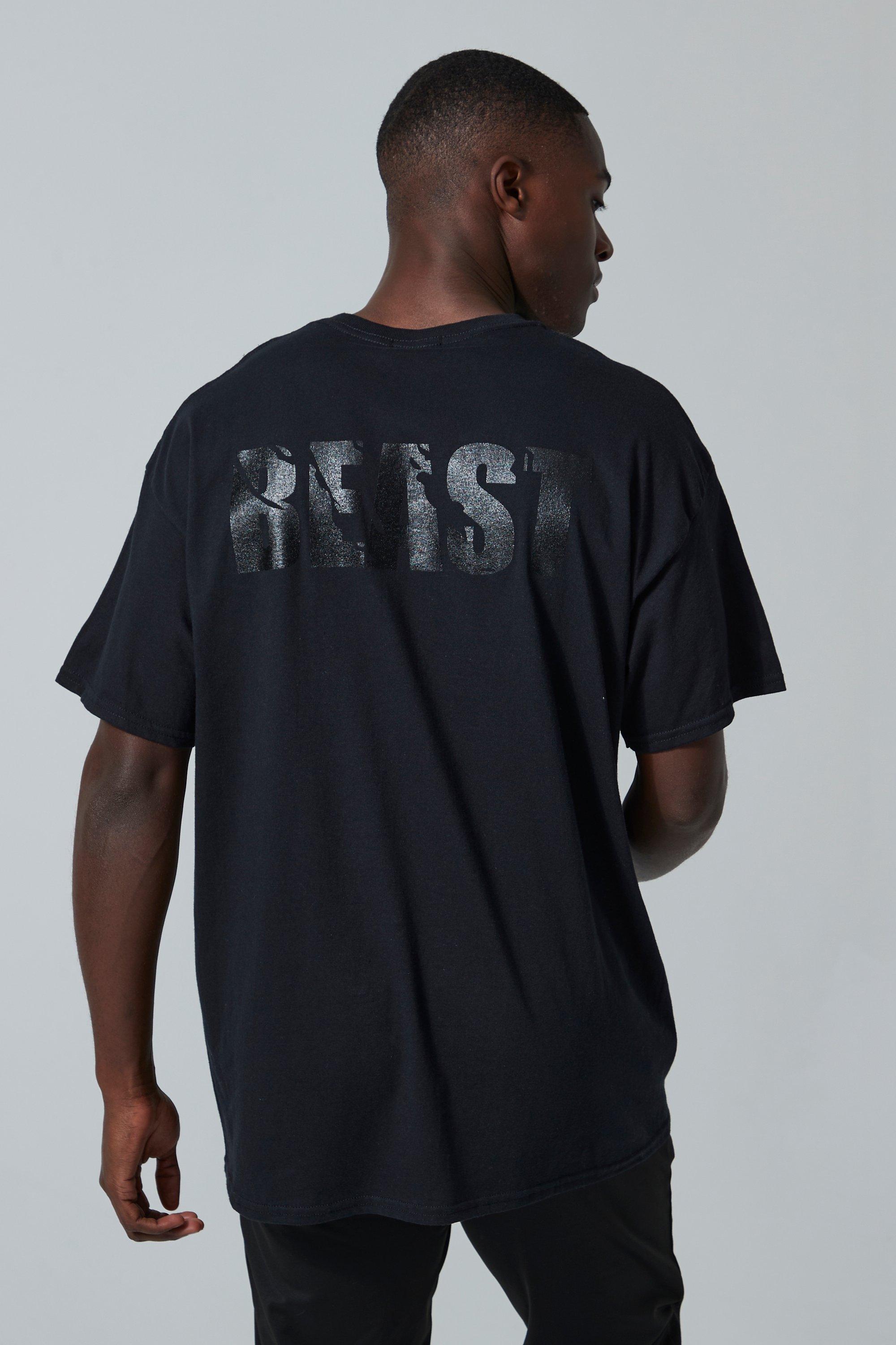 Man Active X Beast Oversized Gym T Shirt | boohooMAN USA