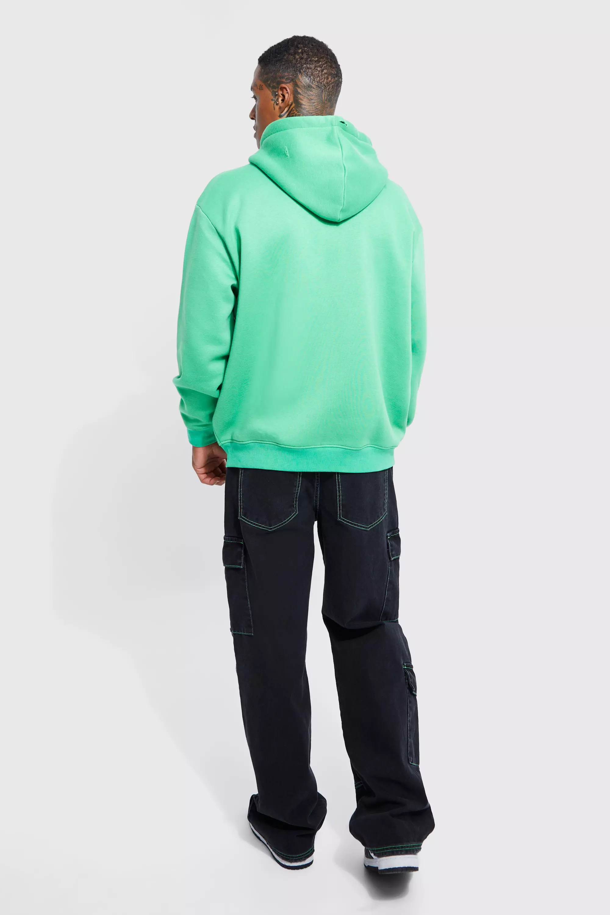 Oversized Graffiti Zip Through Hoodie | boohooMAN USA