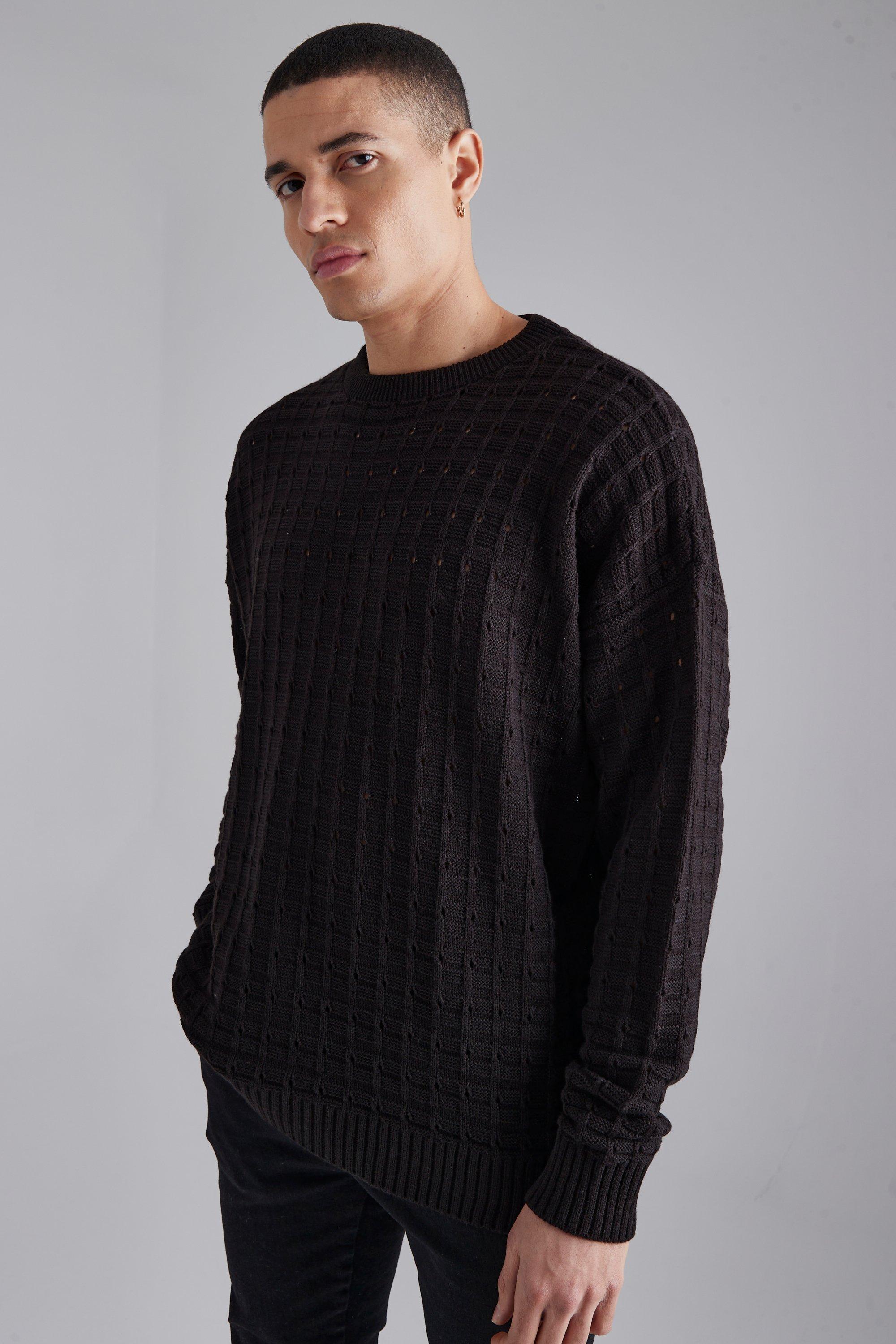 Oversized black hot sale jumper mens