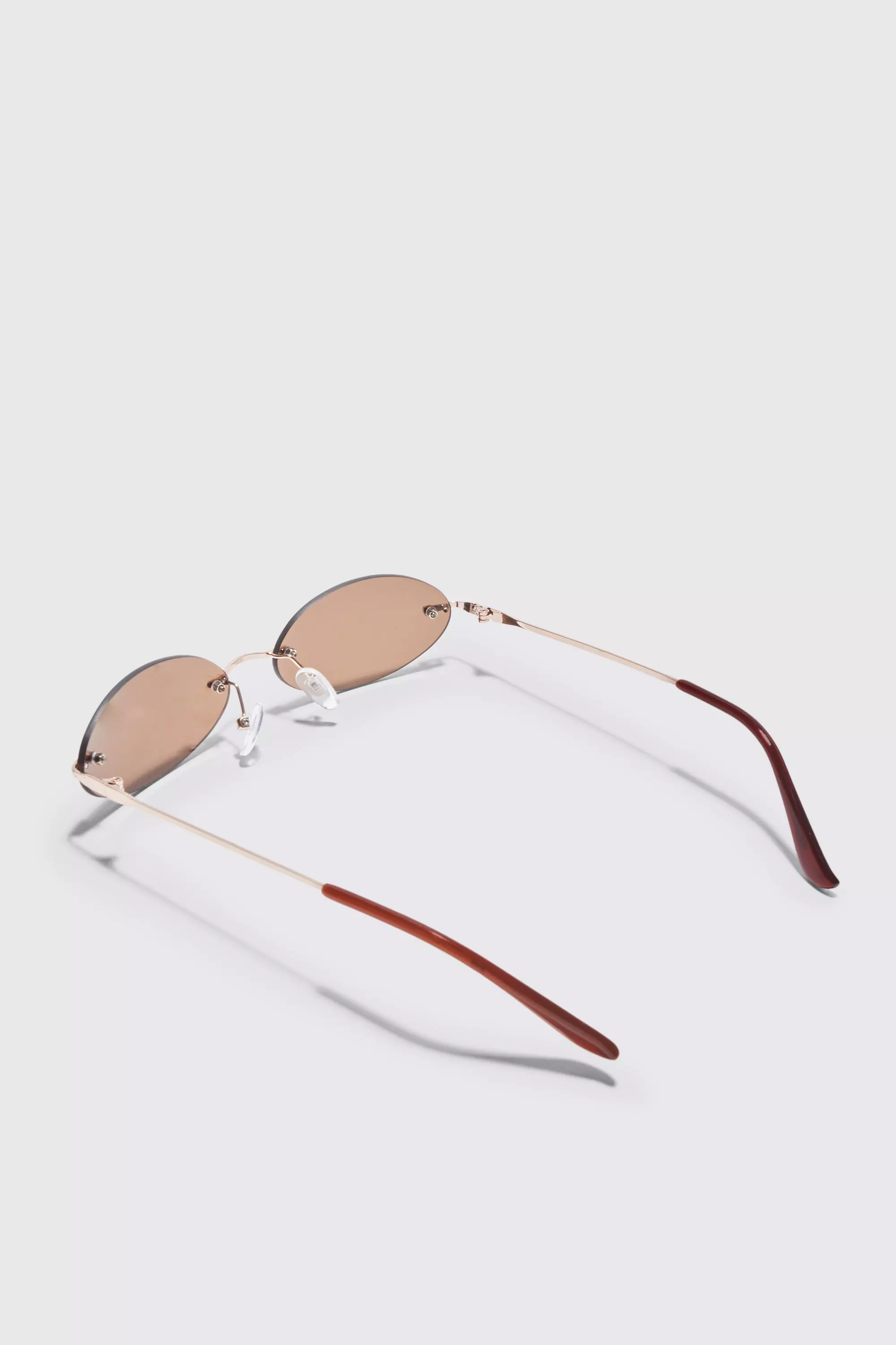 Rimless oval sunglasses sales