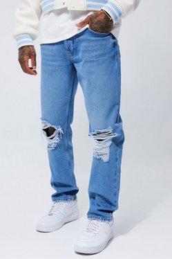 Straight Leg Ripped Jeans | USA