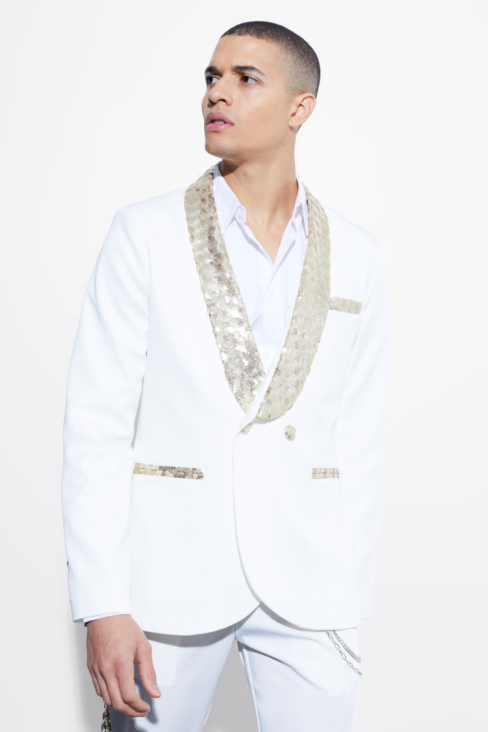 White and 2025 gold blazer jacket