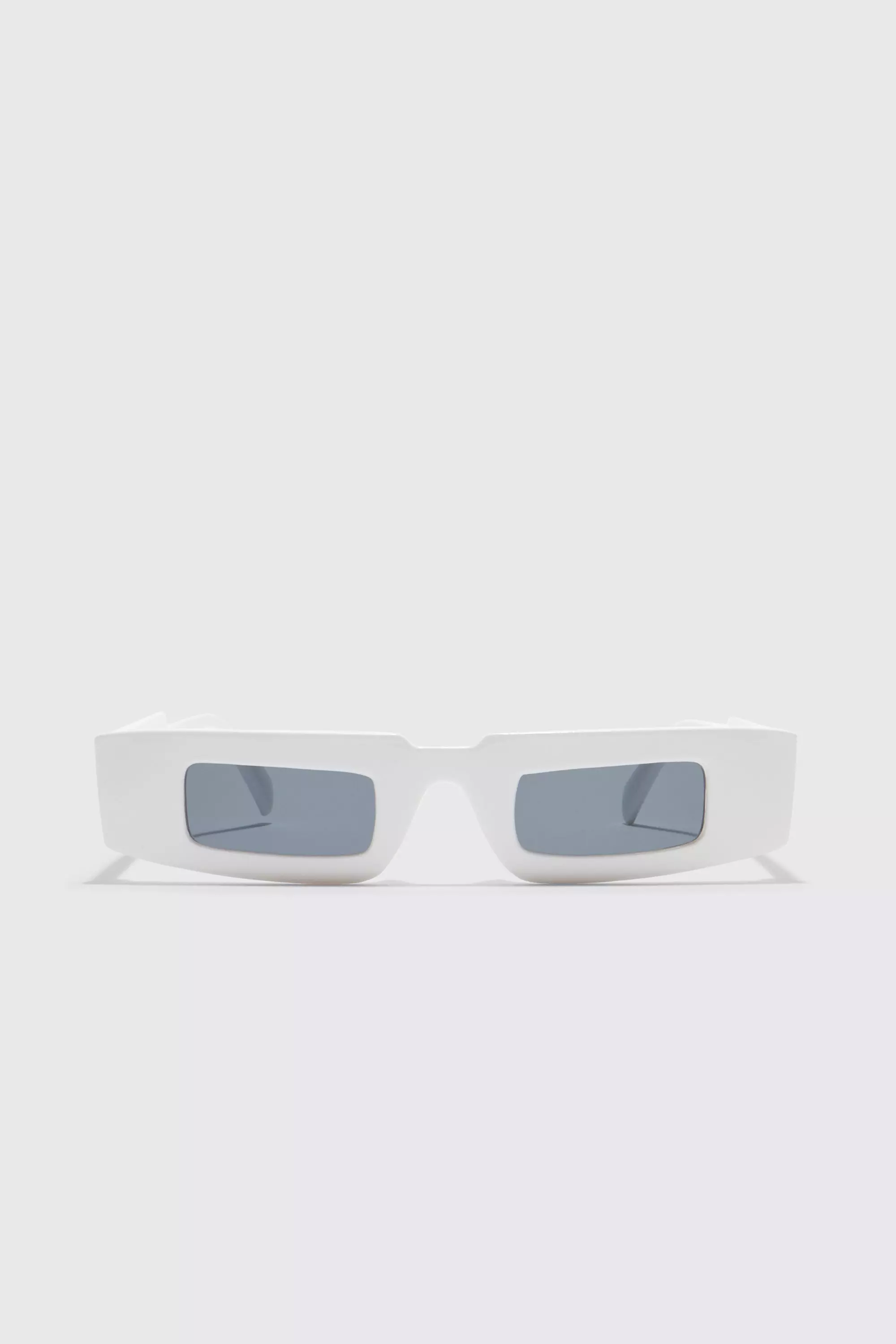 Lunettes de soleil rectangulaires fines boohooMAN FR