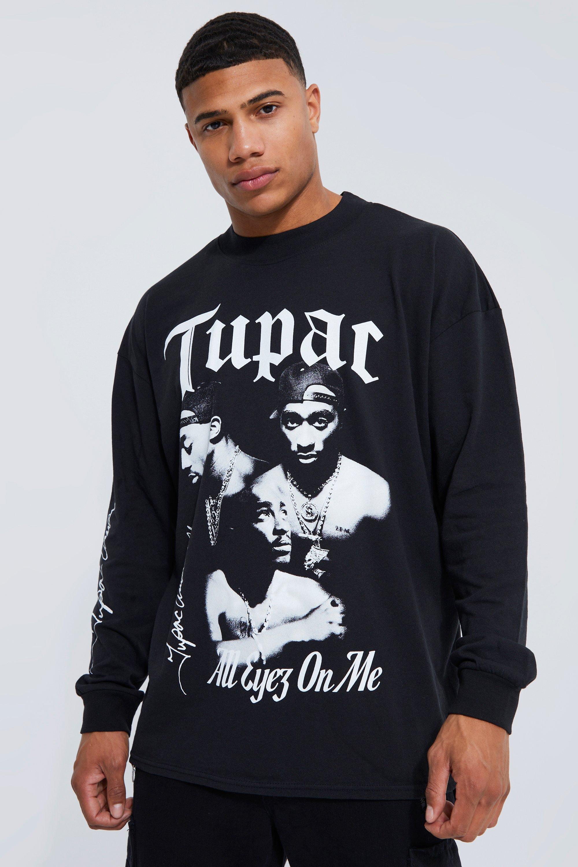 Oversized Tupac License Long Sleeve T-shirt | boohooMAN USA